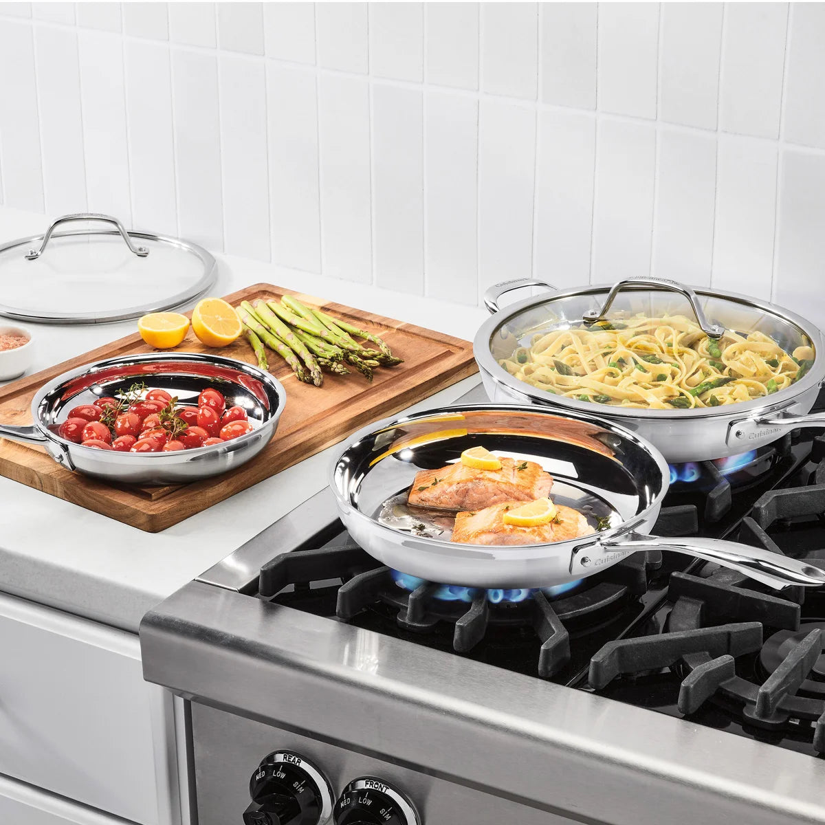 Cuisinart Tri-Ply Clad Stainless Steel 5-piece Skillet Set - Retail $69