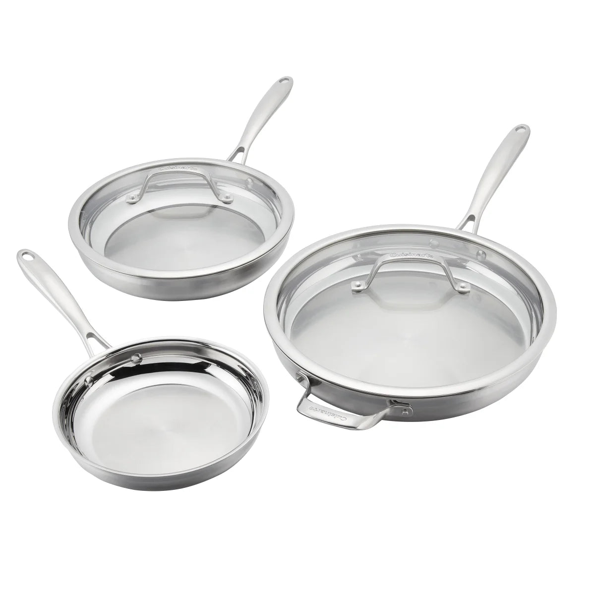 Cuisinart Tri-Ply Clad Stainless Steel 5-piece Skillet Set - Retail $69