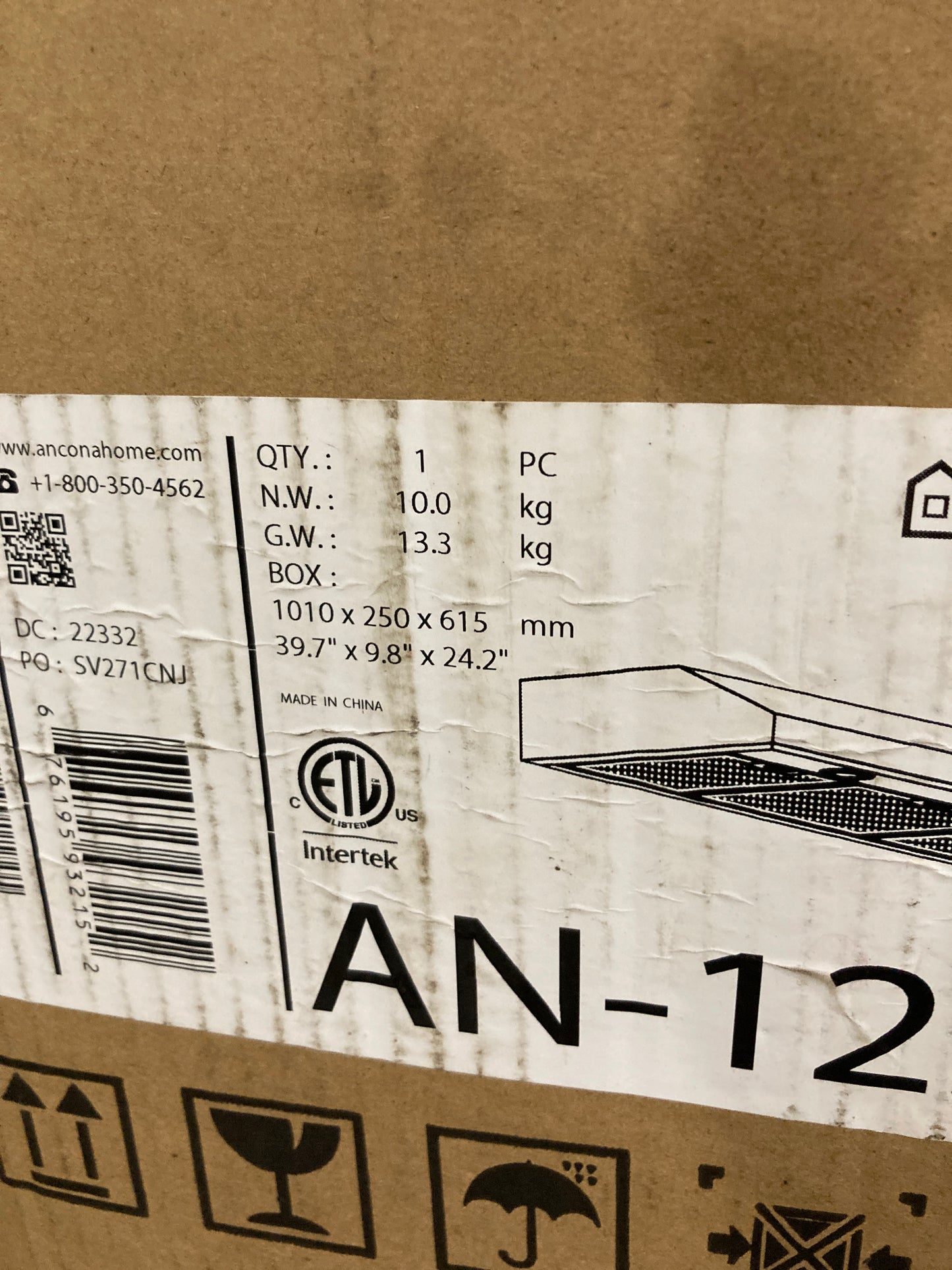 Ancona Slim III 30 in. with LED lights Range Hood - Retail $249 Default Title