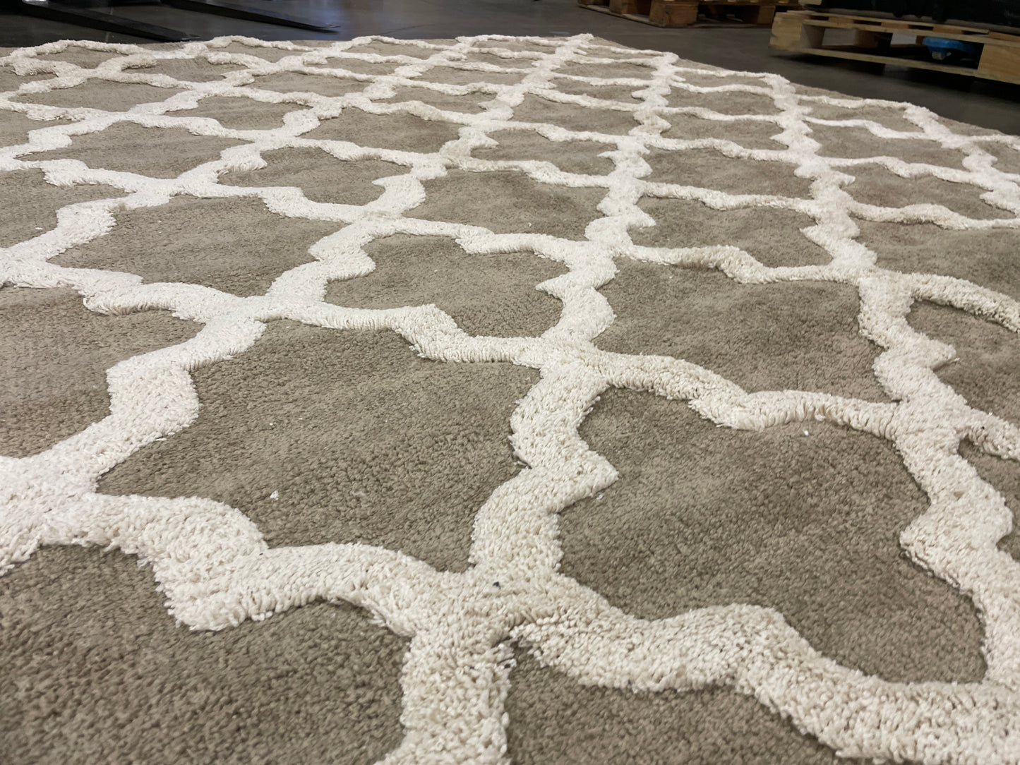 NEW - Livingston Home Area Rug 100% Polyesterpile, 8' x 10' , Linen / Almond - Retail $799