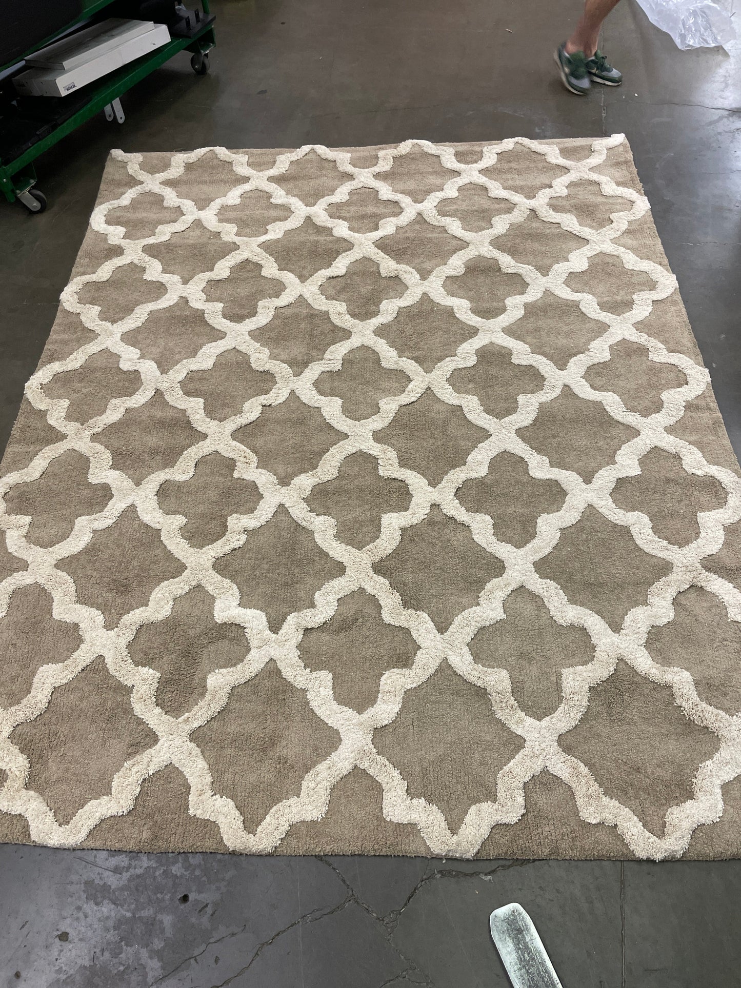 NEW - Livingston Home Area Rug 100% Polyesterpile, 8' x 10' , Linen / Almond - Retail $799