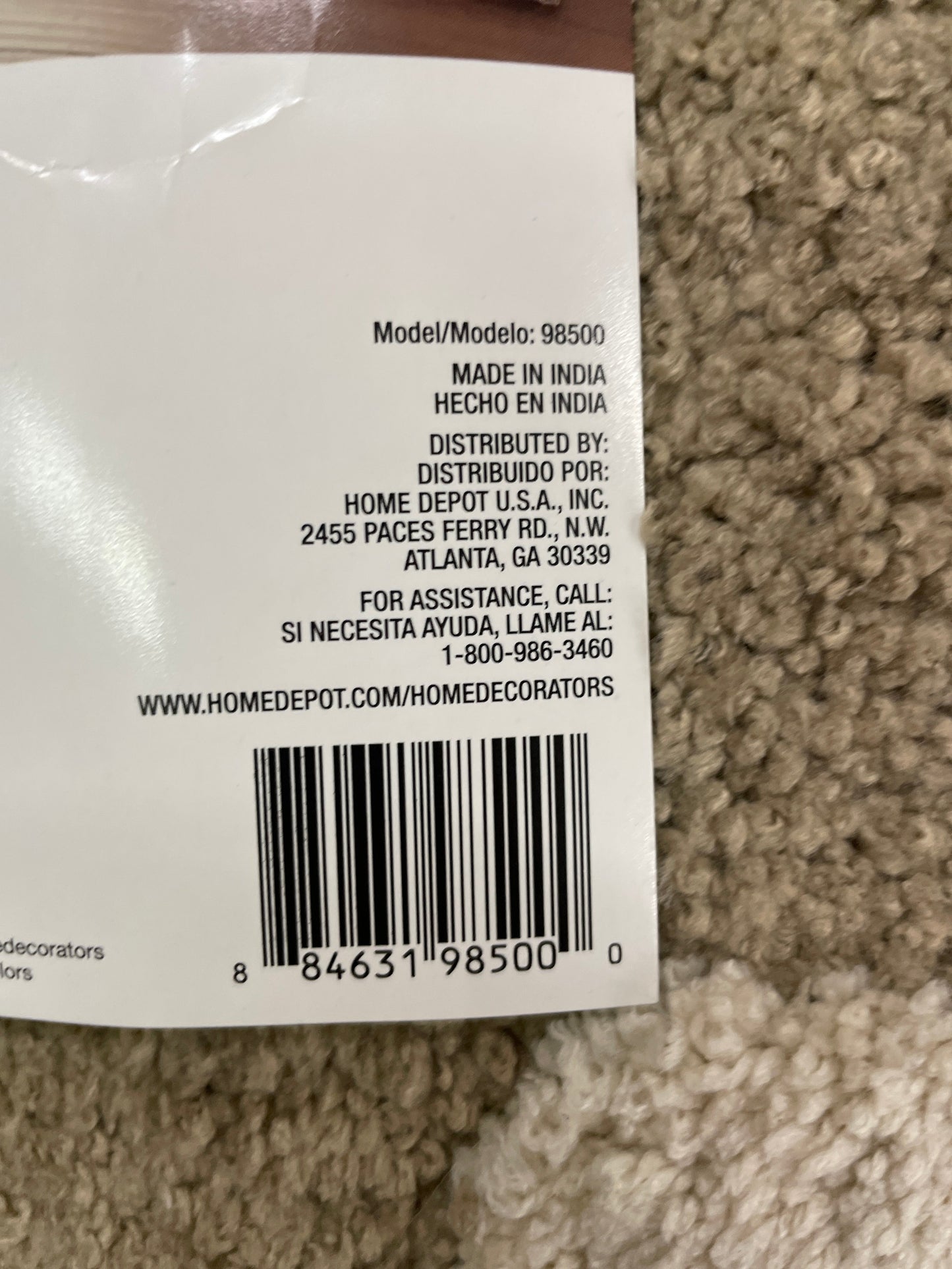 NEW - Livingston Home Area Rug 100% Polyesterpile, 8' x 10' , Linen / Almond - Retail $799