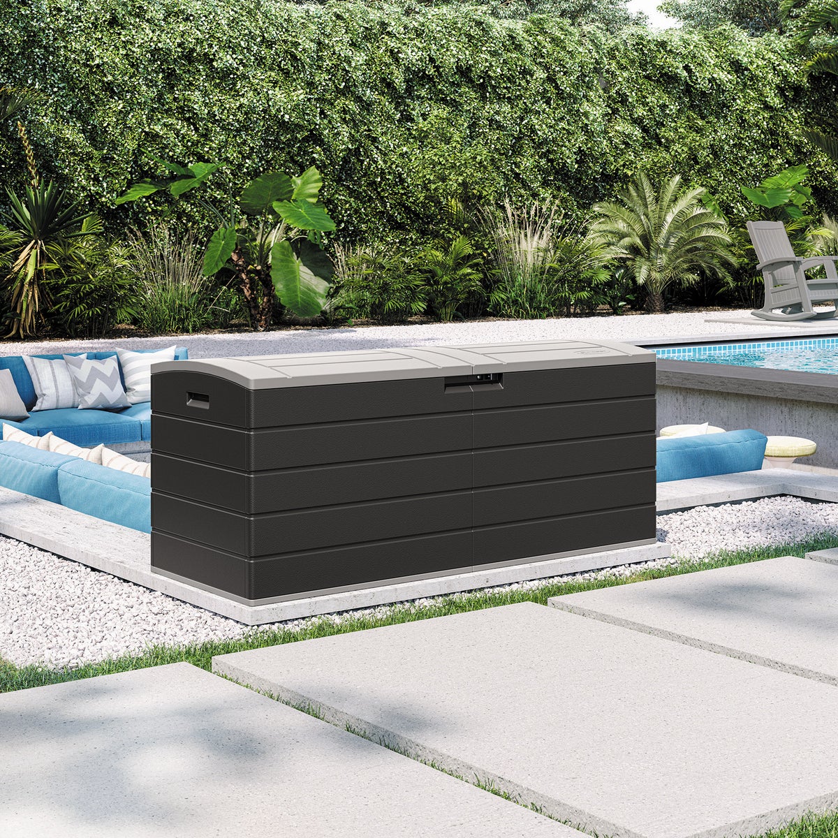 Suncast 120 Gallon Split Lid Extra Large Deck Box