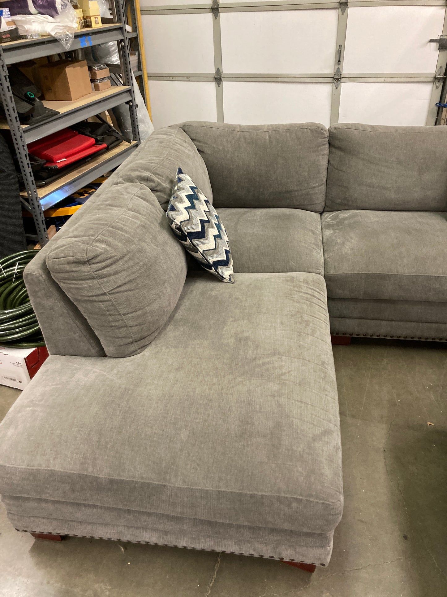 Costco - Penelope Fabric Sectional with Ottoman - Retail $1999 Default Title