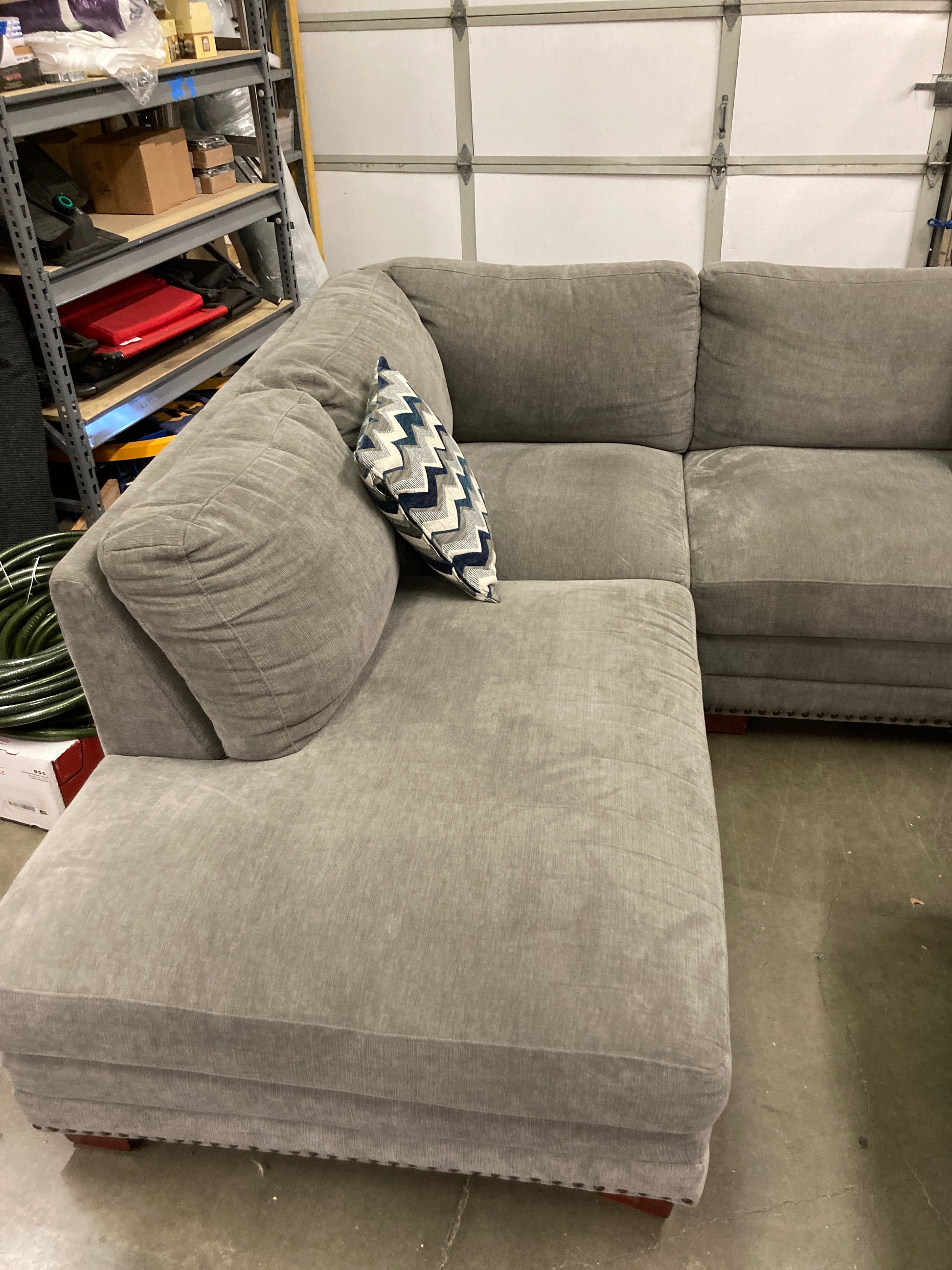 Costco - Penelope Fabric Sectional with Ottoman - Retail $1999 Default Title