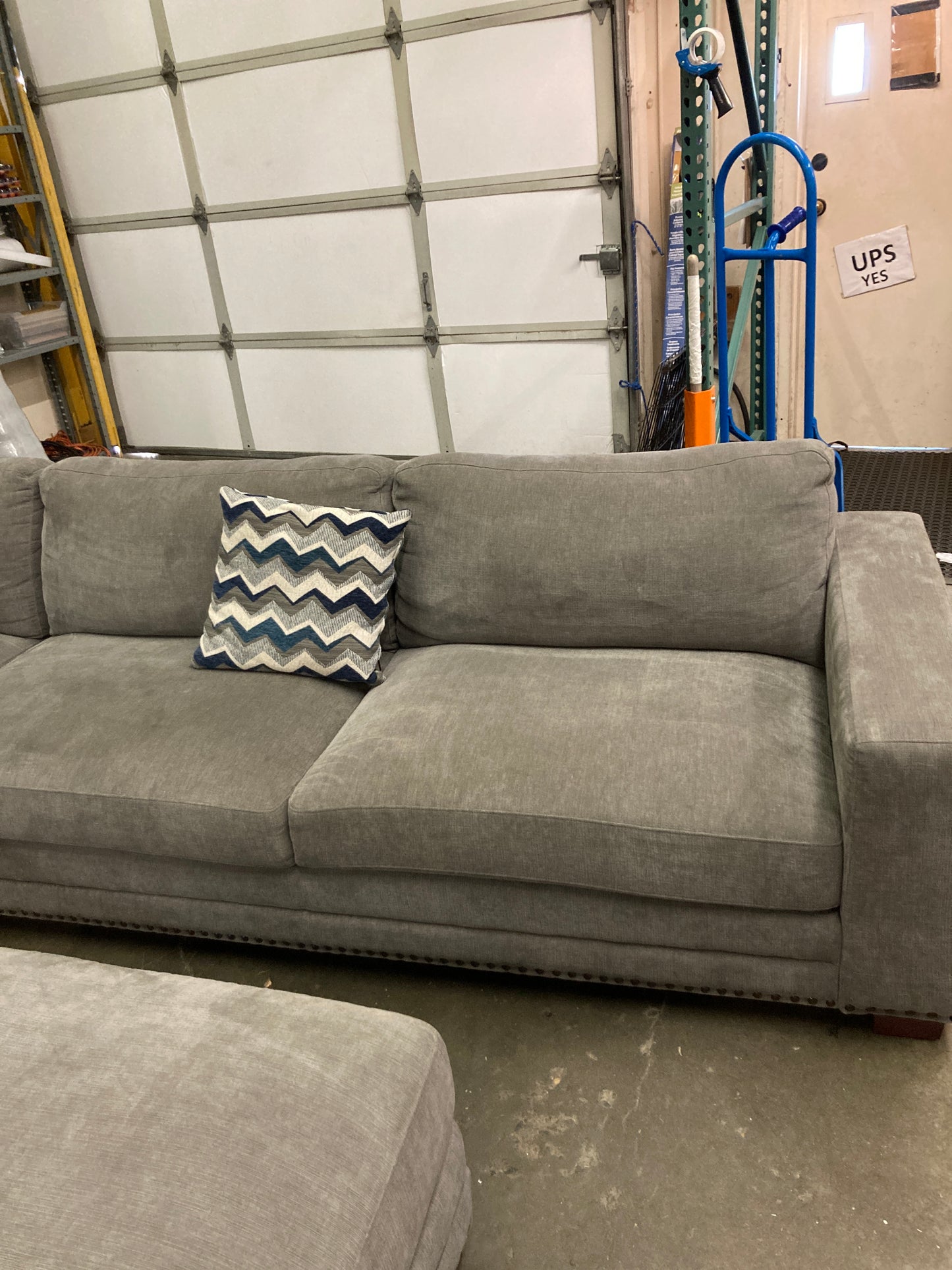 Costco - Penelope Fabric Sectional with Ottoman - Retail $1999 Default Title