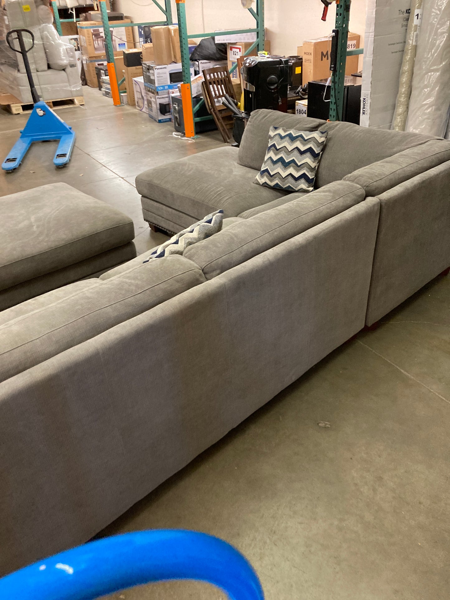 Costco - Penelope Fabric Sectional with Ottoman - Retail $1999 Default Title