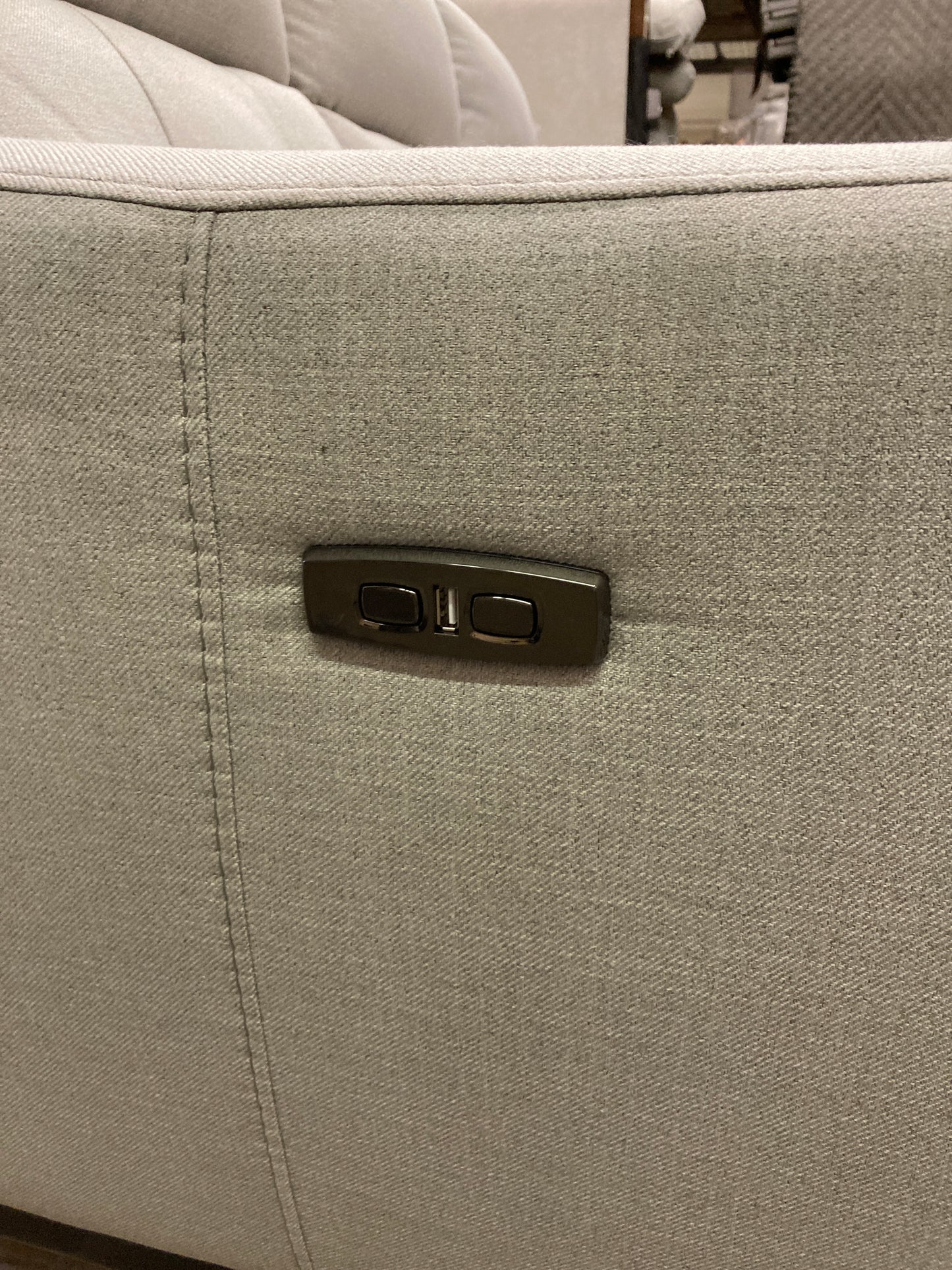 Like NEW - Costco - Alpendale Fabric Power Reclining Sofa with Power Headrests - Retail $1199