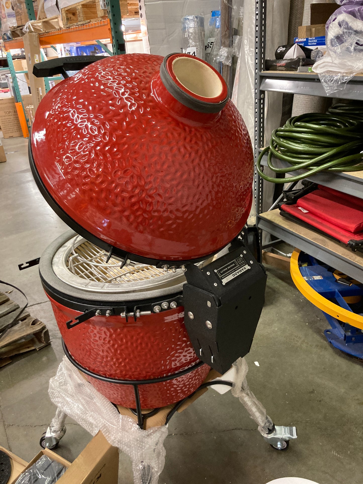 Kamado Joe KJ23RHC Classic Joe II 18-inch Charcoal Grill with Cart and Side Shelves, Blaze Red - Retail $1299 Default Title