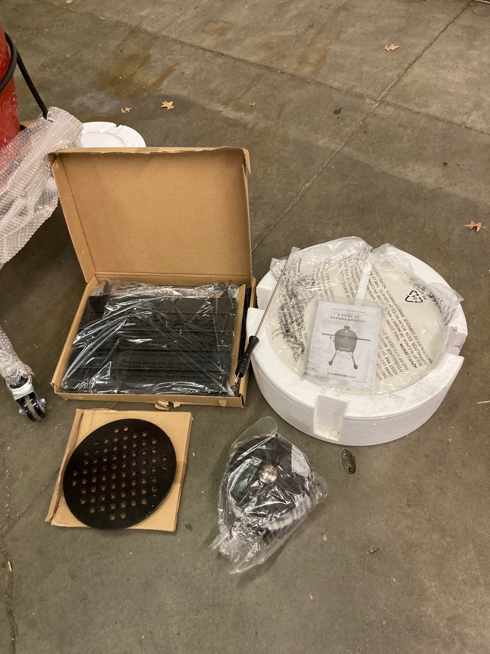 Kamado Joe KJ23RHC Classic Joe II 18-inch Charcoal Grill with Cart and Side Shelves, Blaze Red - Retail $1299 Default Title