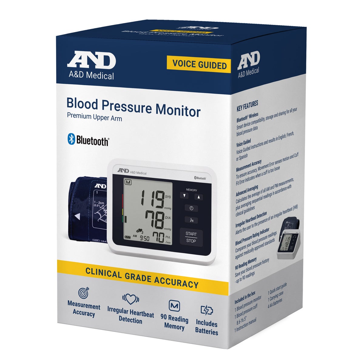 A&D Upper Arm Blood Pressure Monitor, Voice Guided - Retail $59
