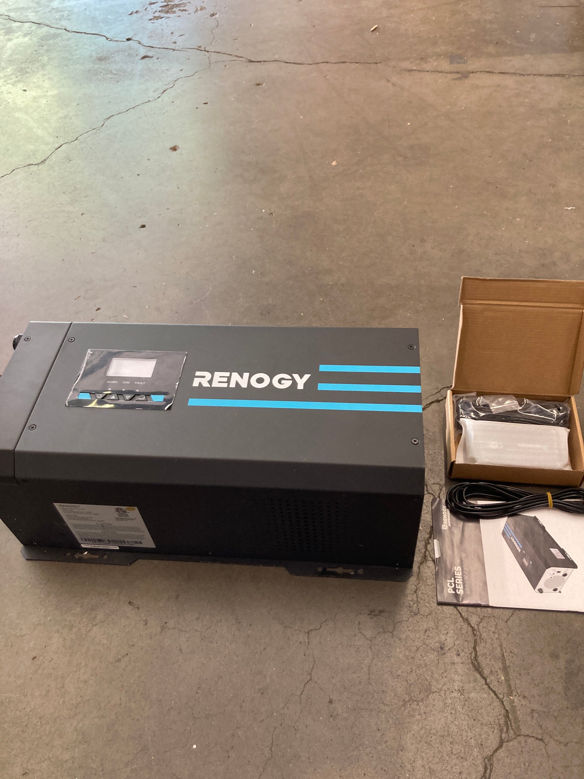 Renogy 2000w Pure Sine Wave Inverter Charger 12V DC to 120V AC Surge 6000w Off-Grid Solar Inverter Charger for RV Boat Home w/LCD Display, Auto Transfer Switch, Compatible with Lithium Battery Default Title