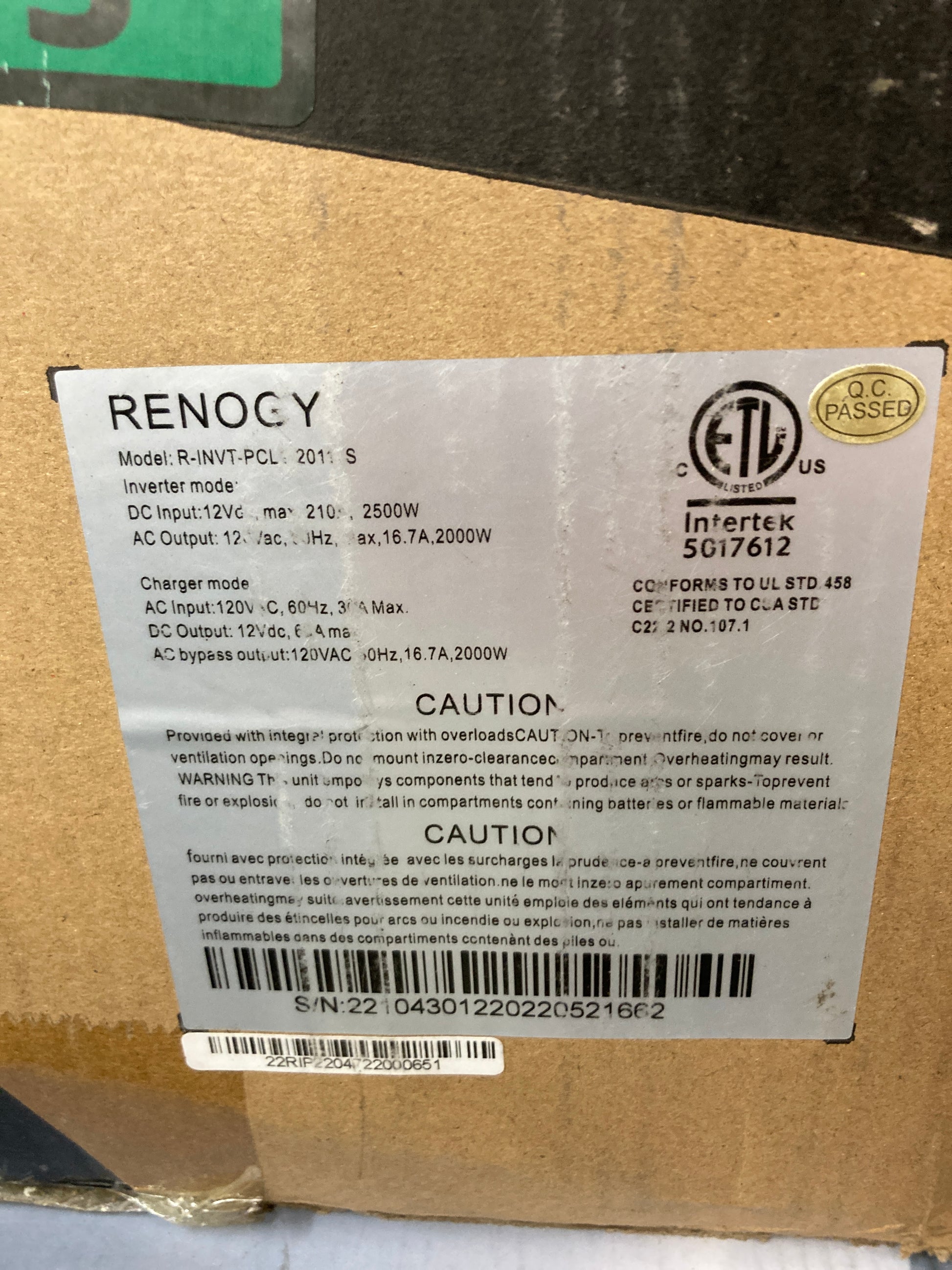 Renogy 2000w Pure Sine Wave Inverter Charger 12V DC to 120V AC Surge 6000w Off-Grid Solar Inverter Charger for RV Boat Home w/LCD Display, Auto Transfer Switch, Compatible with Lithium Battery Default Title