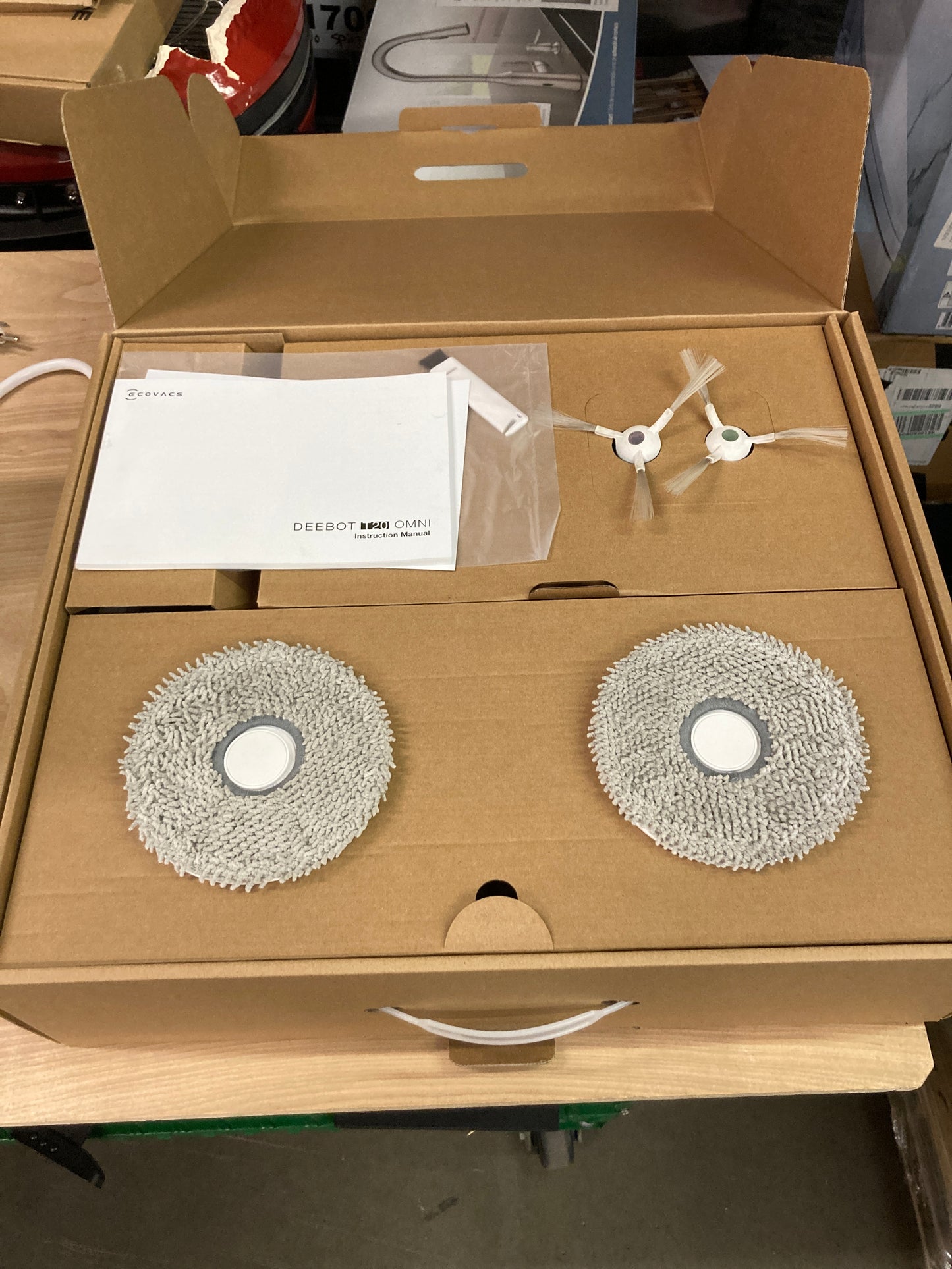 ECOVACS DEEBOT T20 Omni Robot Vacuum and Mop, Hot Water Mop Washing, Self-Emptying, Hot Air Drying, 6000Pa Suction, OZMO Turbo Spinning Mop with Auto Mop Lift, Obstacle Avoidance, YIKO Voice Assistant Default Title