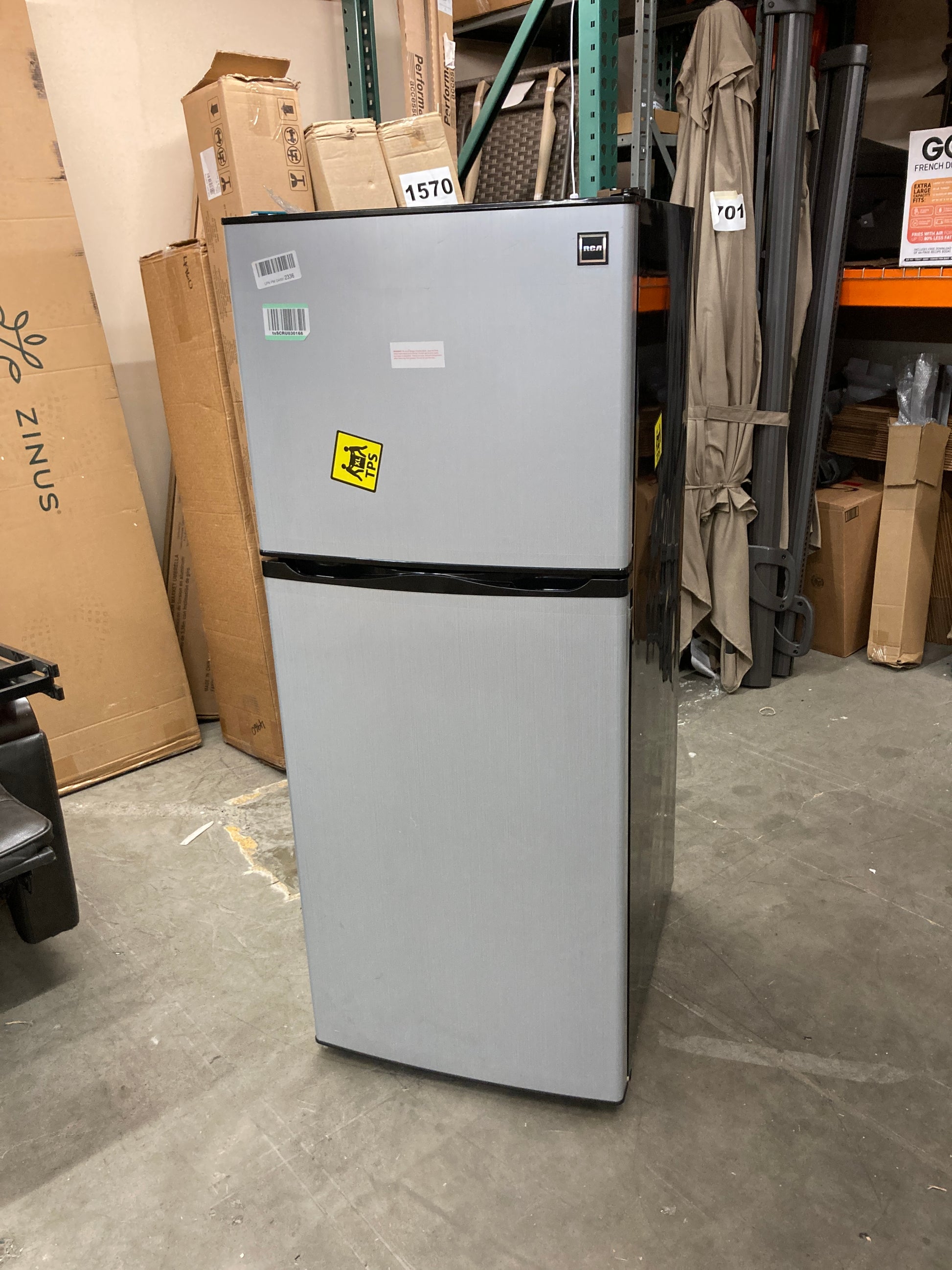 RCA RFR1207 Top Freezer Apartment Size Refrigerator, 12 cu ft, Stainless, Silver Default Title