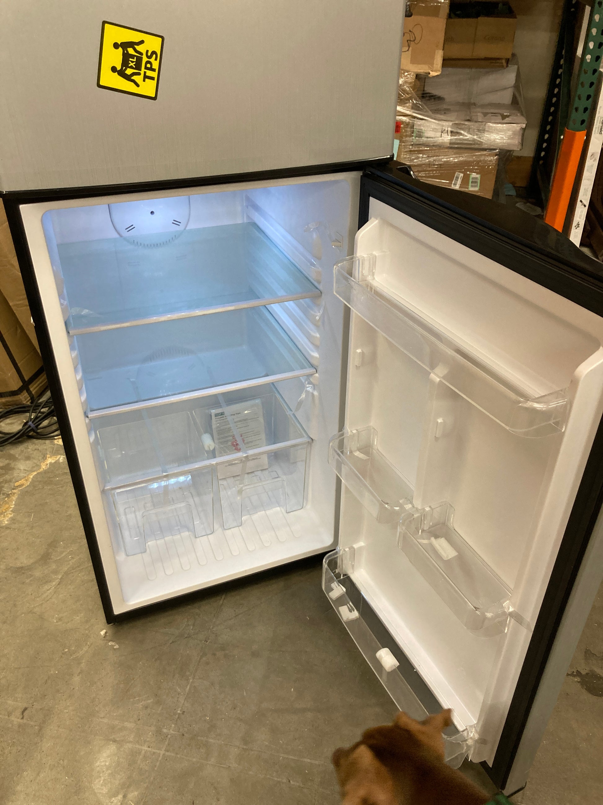 RCA RFR1207 Top Freezer Apartment Size Refrigerator, 12 cu ft, Stainless, Silver Default Title