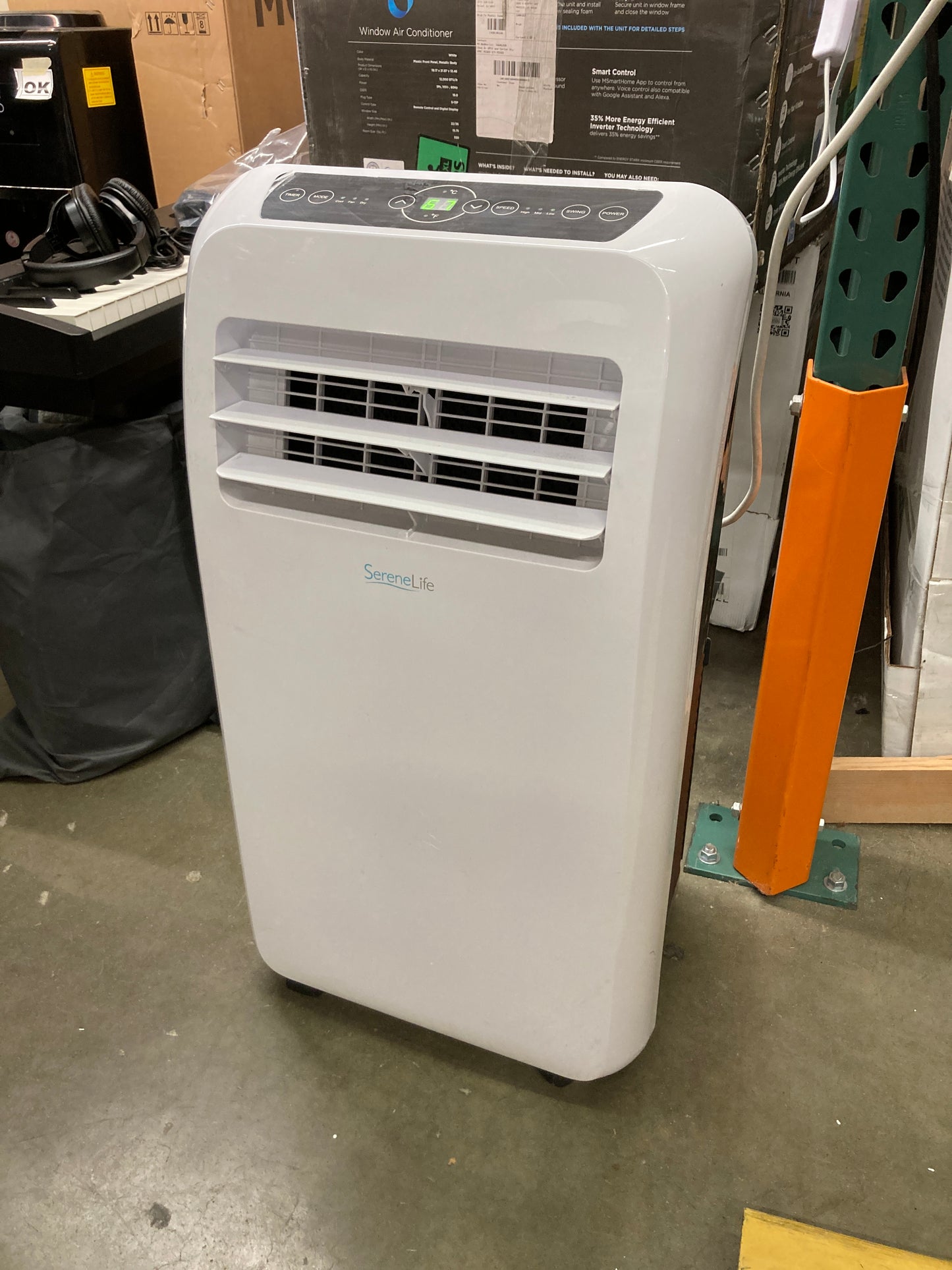 SereneLife SLPAC10 SLPAC 3-in-1 Portable Air Conditioner with Built-in Dehumidifier Function,Fan Mode, Remote Control, Complete Window Mount Exhaust Kit, 10,000 BTU, White - Retail $369 Default Title