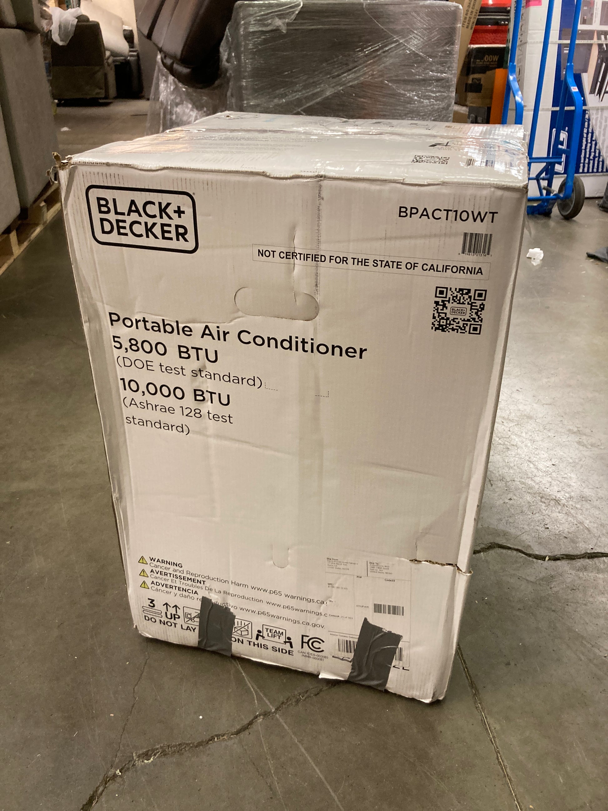 BLACK+DECKER 10,000 BTU Portable Air Conditioner up to 450 Sq. ft. with Remote Control, White - Retail $439 Default Title
