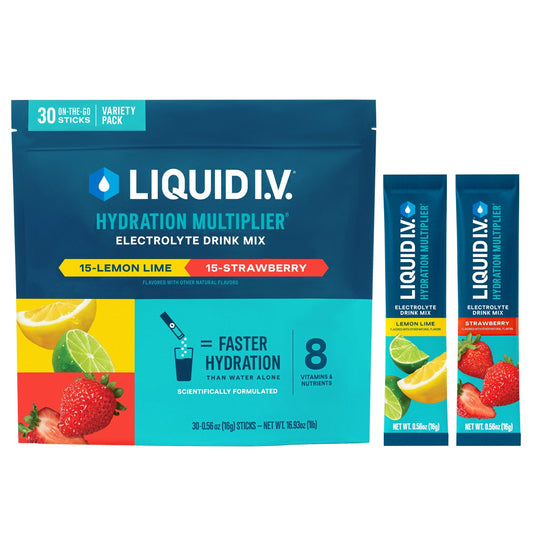 Liquid I.V. Hydration Multiplier 30 Individual Serving Stick Packs in Resealable Pouch, Variety Pack
