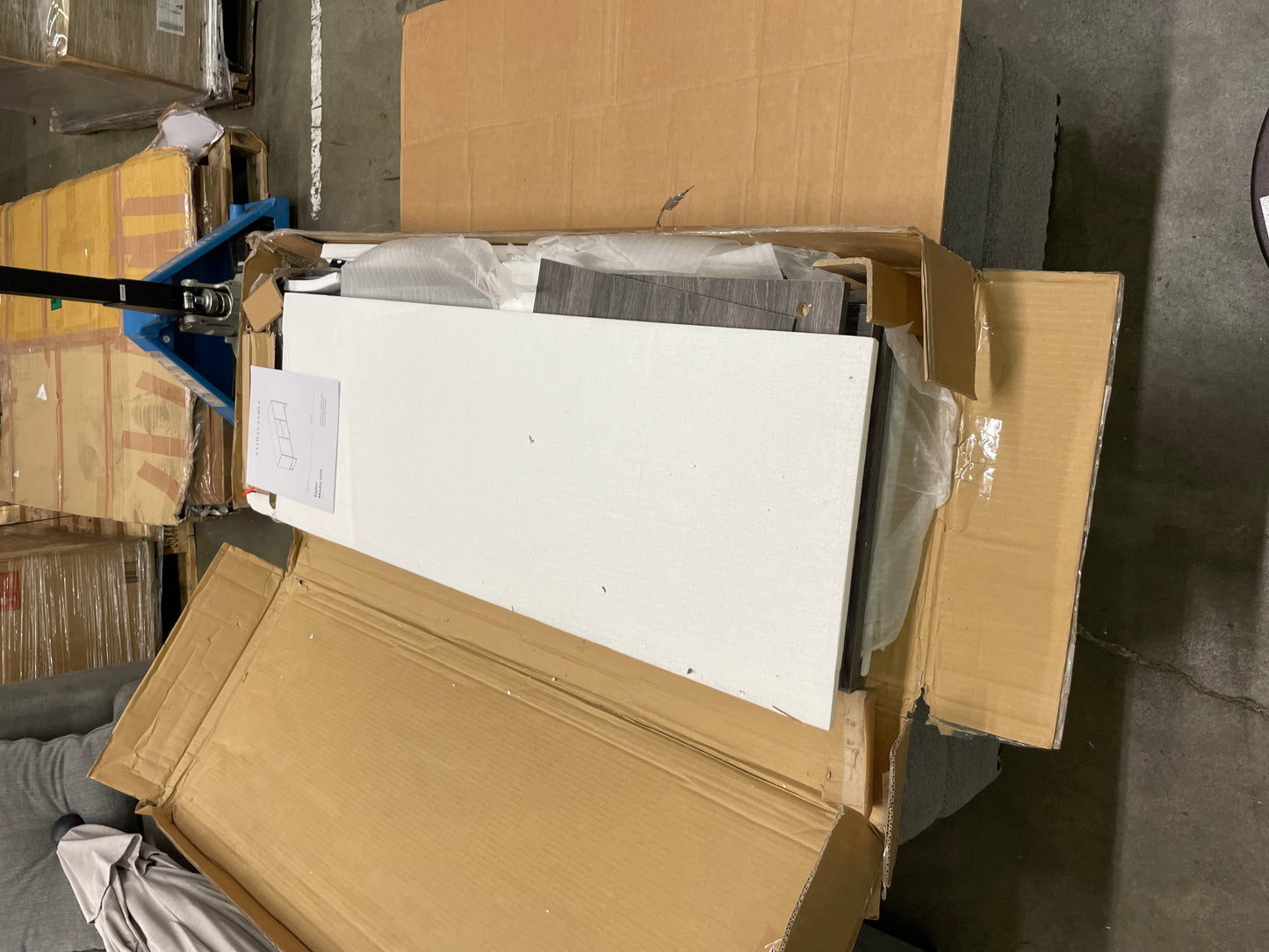 Nathan James Dylan Media Console Cabinet or TV Stand with Doors for Hidden Storage Herringbone Wood Pattern and Metal, Gray/Matte Black Length: 47" x Width: 16" x Height: 24" Default Title