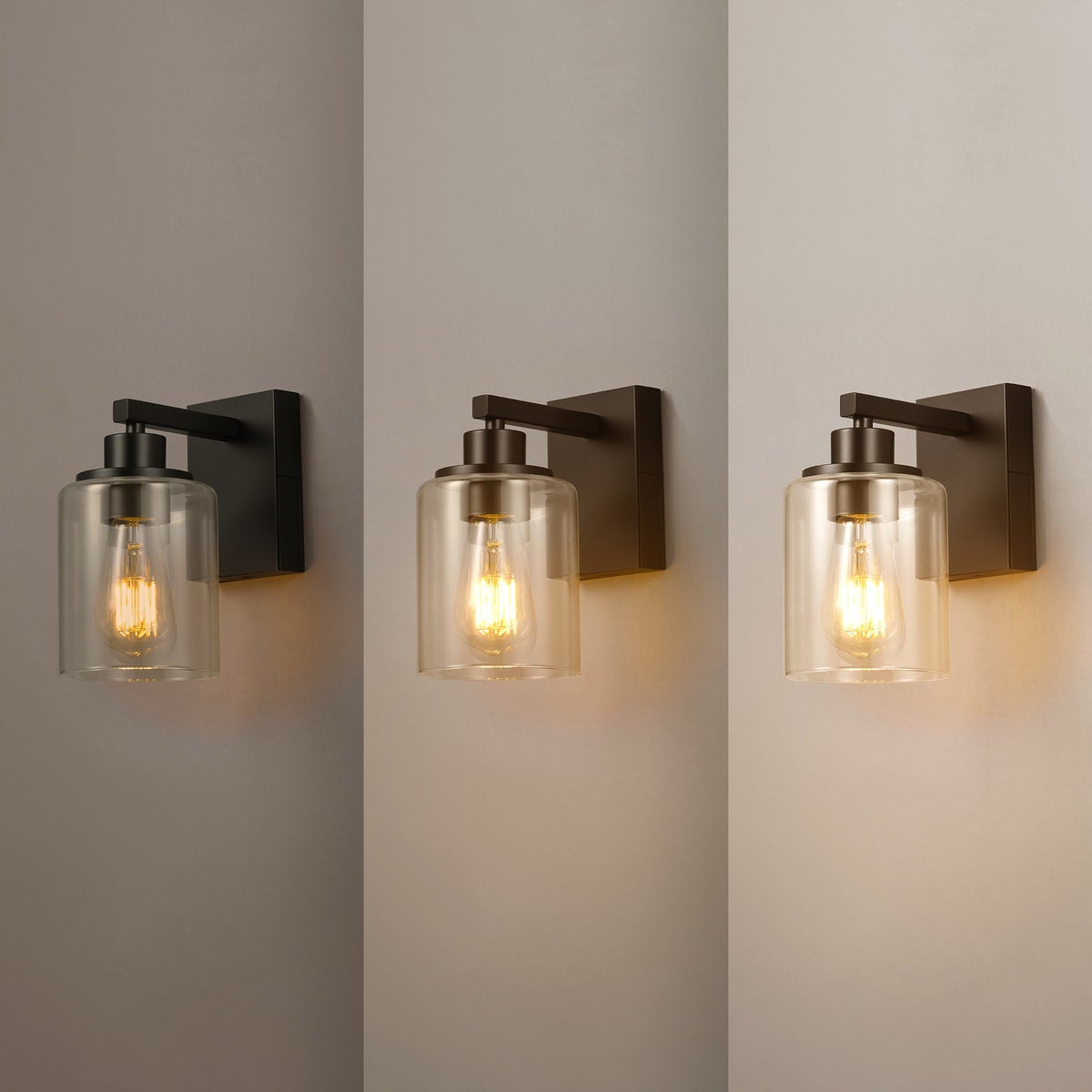 Globe Electric Rechargeable Glass Wall Sconce, 2-pack