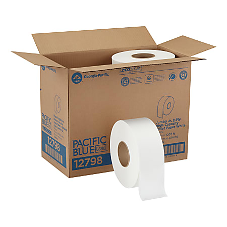 Pacific Blue Basic™ by GP PRO 12728 Jumbo Jr. 2-Ply High-Capacity Toilet Paper, Pack Of 8 Rolls