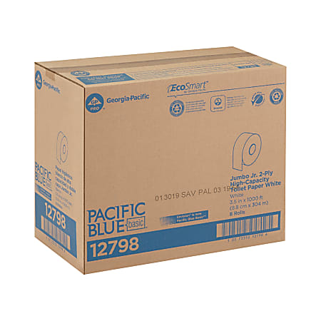 Pacific Blue Basic™ by GP PRO 12728 Jumbo Jr. 2-Ply High-Capacity Toilet Paper, Pack Of 8 Rolls