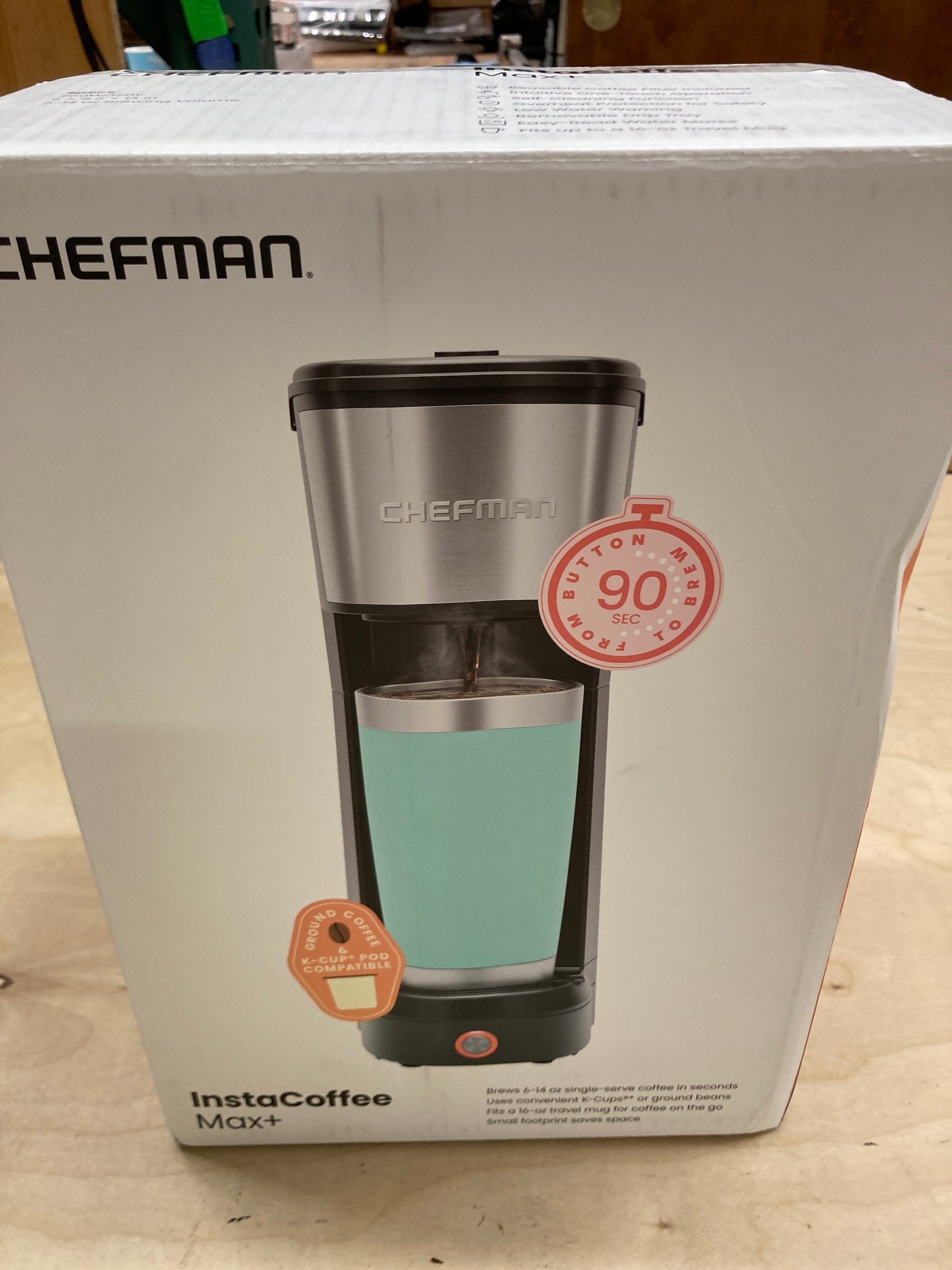 Chefman InstaCoffee Max K-Cup & Coffee Ground Single-Serve Brewer - Retail $39 Default Title