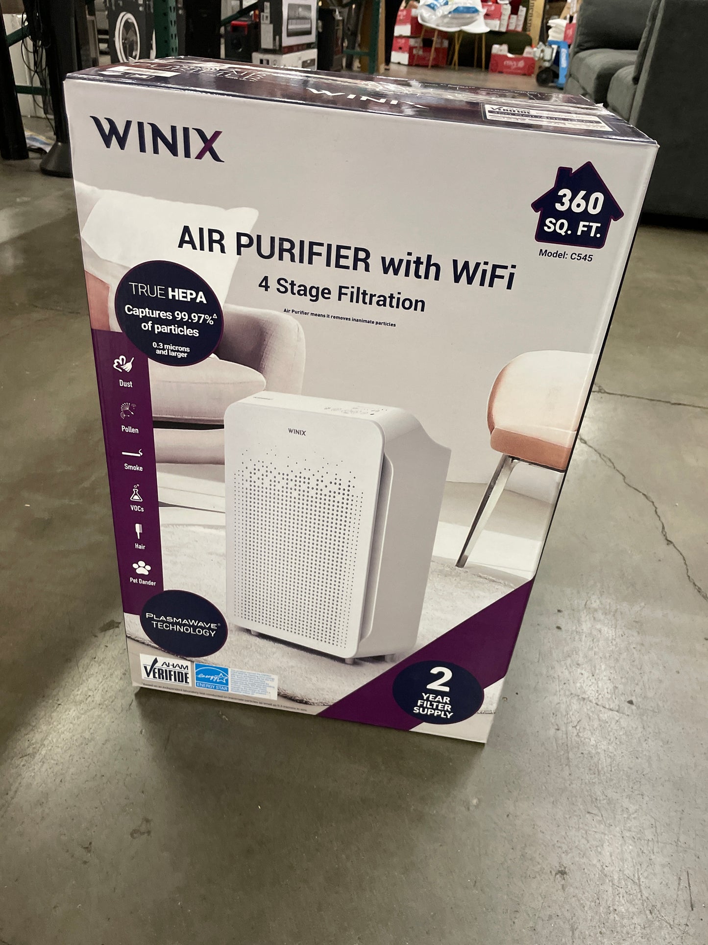 NEW - Winix True HEPA 4 Stage Air Purifier with Wi-Fi and Additional Filter