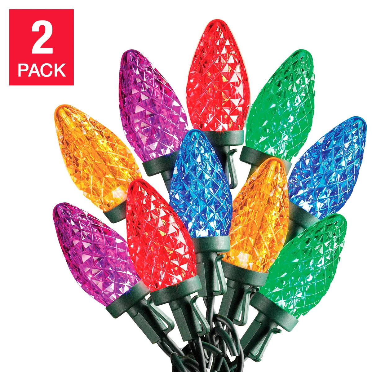 Sylvania 2 x 50 C9 LED Christmas Lights - Multicolour - Retail $23