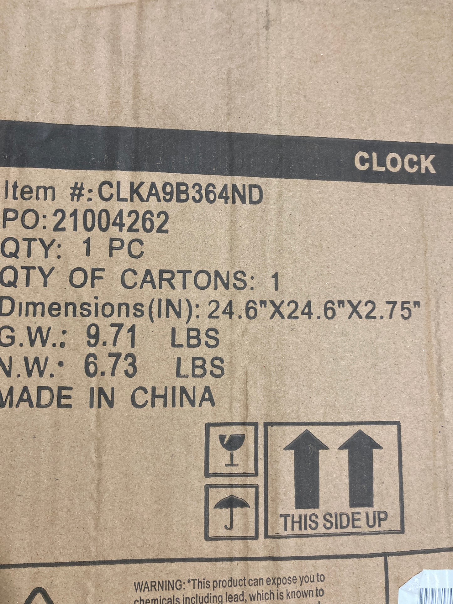 Yosemite Home Decor Circular Iron Wall Clock, Multicolor - Retail $62 Default Title