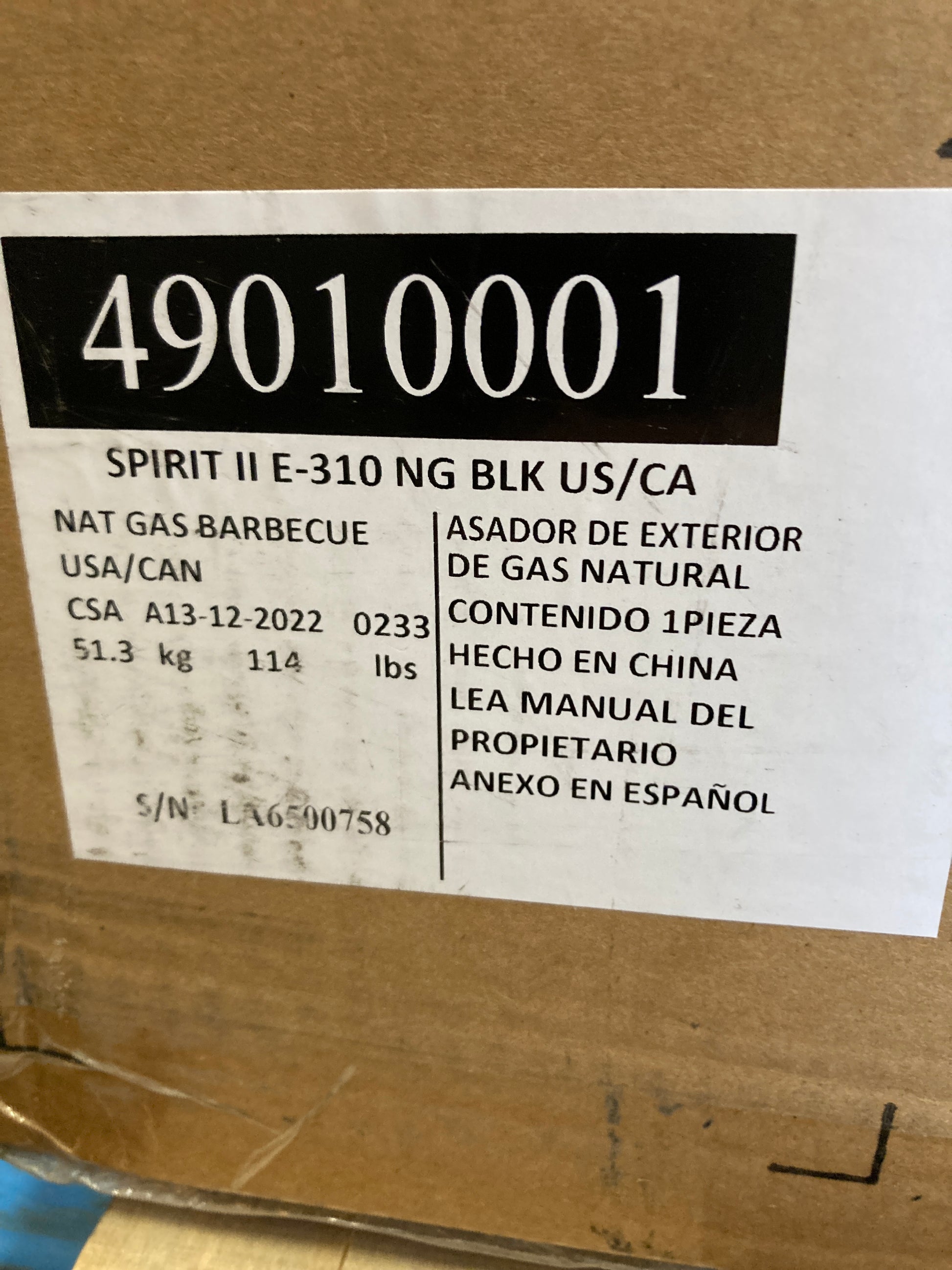 Weber Spirit II E-310 3-Burner Natural Gas Grill, Black - Retail $569 Default Title