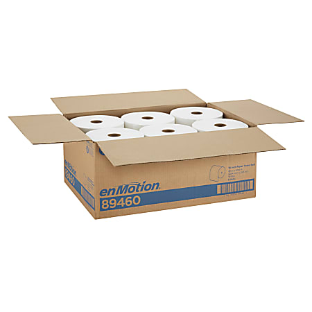enMotion® 89460 10" Paper Towel Rolls, 1-Ply, 10" x 800', White, 800 ft per Roll, 6 Rolls per Case