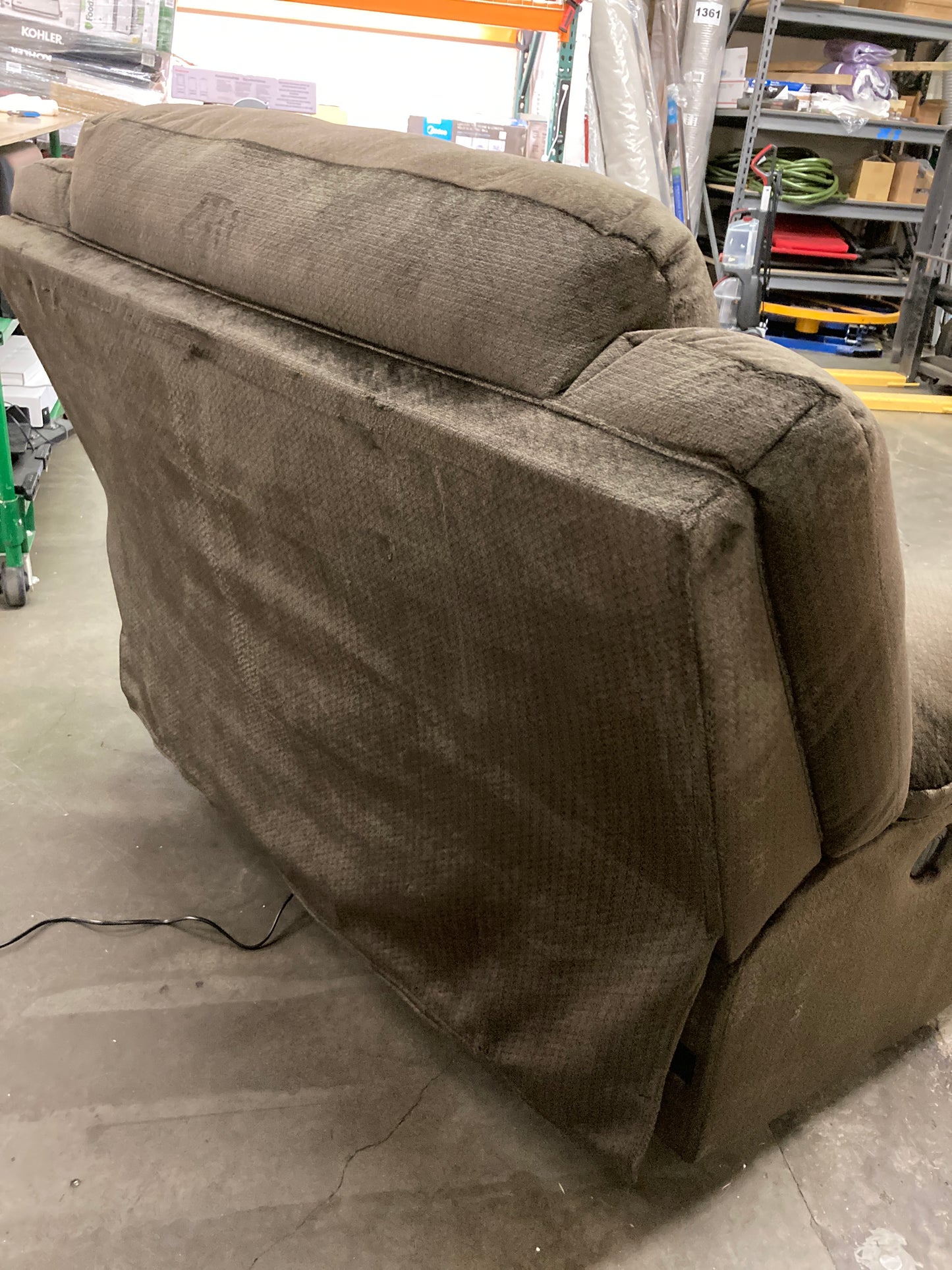 Like NEW - Signature Design by Ashley Clonmel Microfiber Power Zero Wall Wide Seat Adjustable Recliner, Brown - Retail $889 Default Title