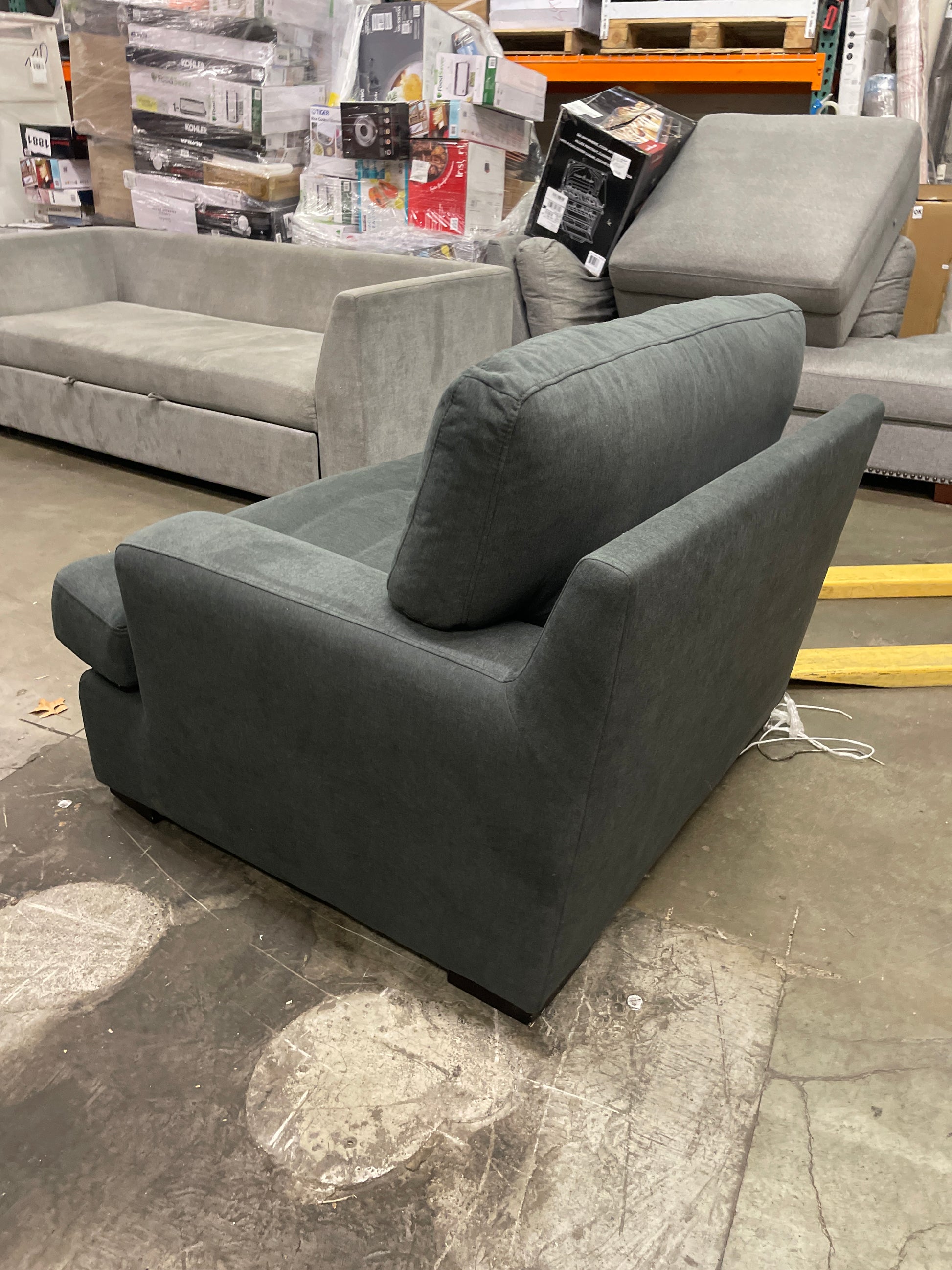 Stone & Beam Lauren Down-Filled Oversized Living Room Accent Armchair, 46"W Chair, Pepper - Retail $678 Default Title