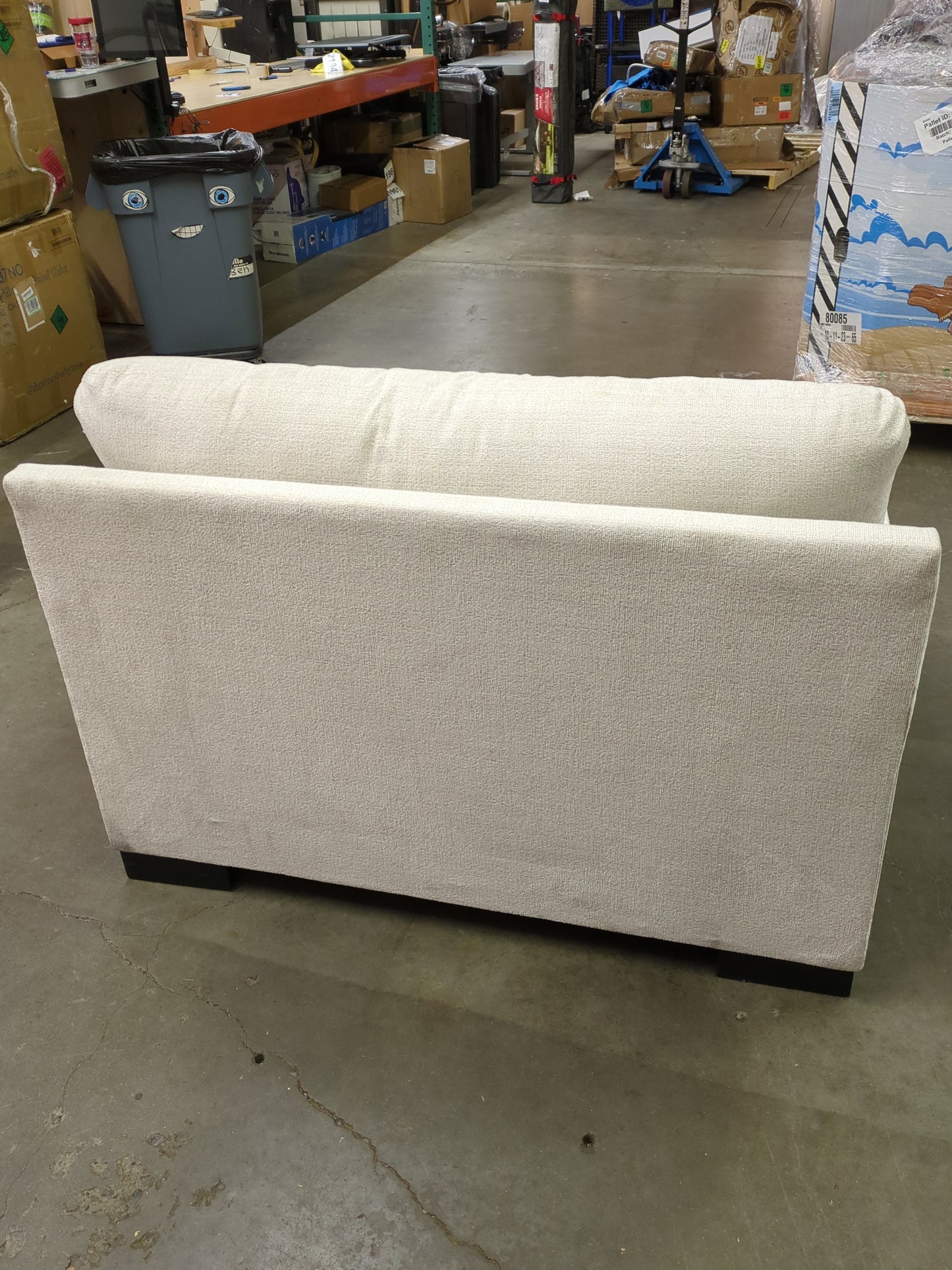 Signature Design by Ashley Maggie Contemporary Upholstered Chair and a Half, Beige - Retail $596