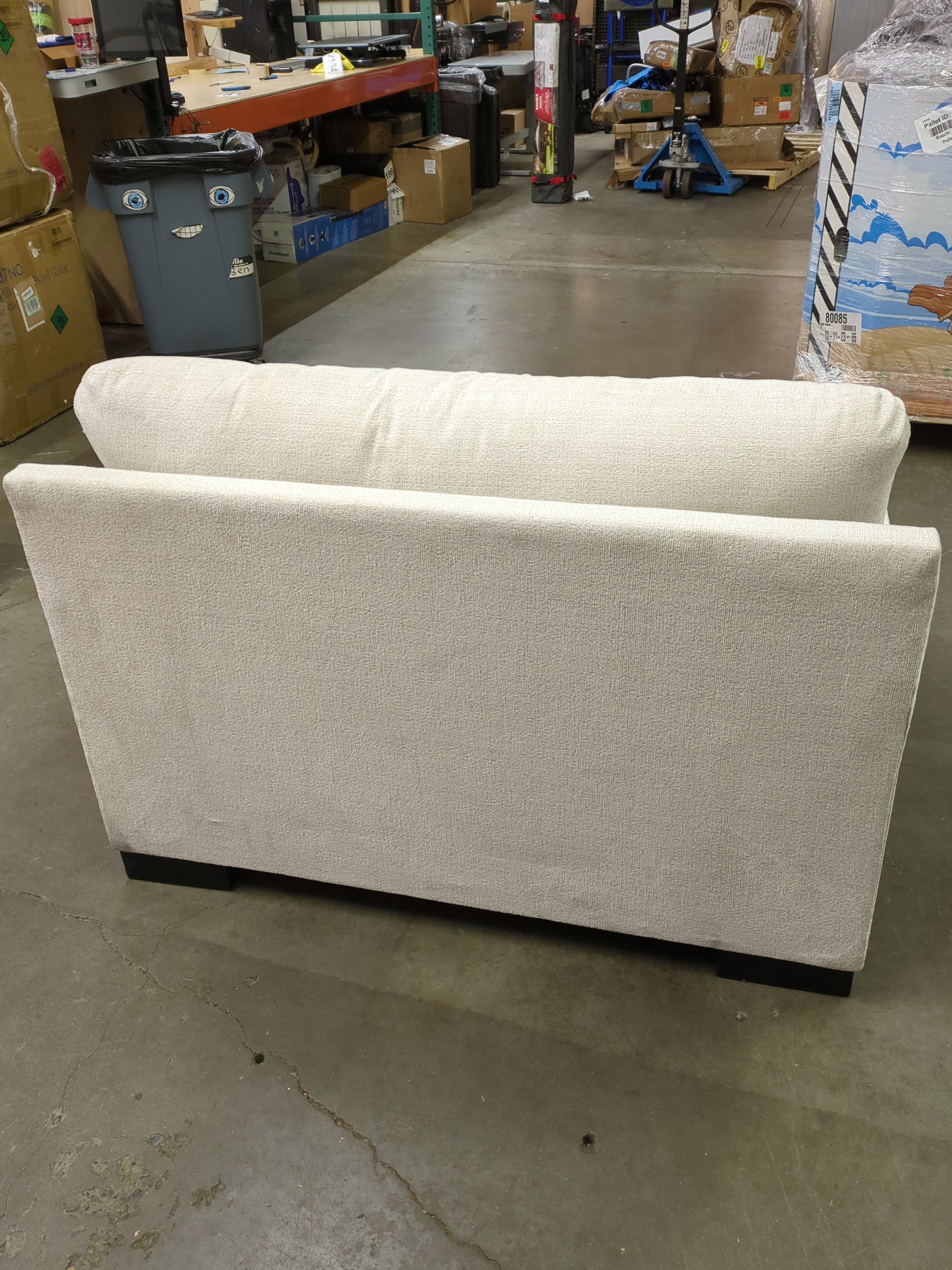 Signature Design by Ashley Maggie Contemporary Upholstered Chair and a Half, Beige - Retail $596