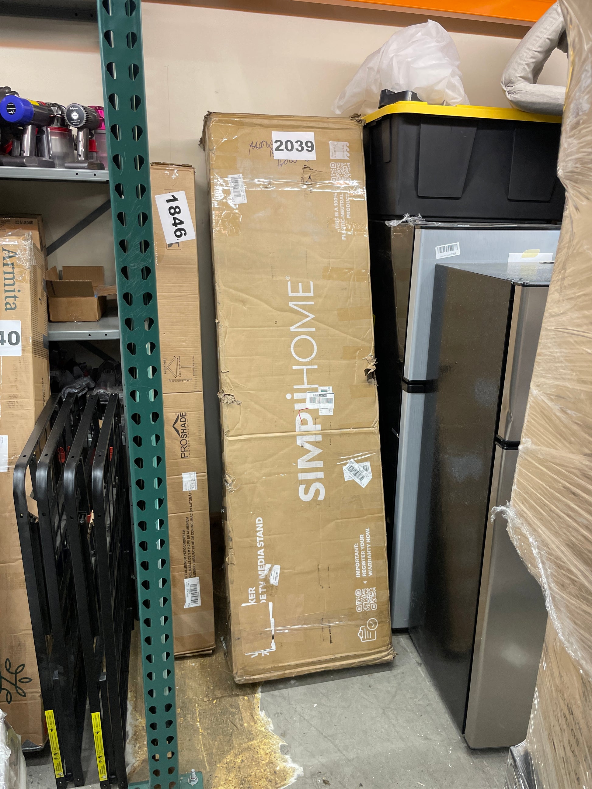 SIMPLIHOME Warm Shaker SOLID WOOD Universal TV Media Stand, 72 inch Wide, Farmhouse Rustic, Living Room Entertainment Center, Storage Shelves and Cabinets, for Flat Screen TVs up to 80 inches in White Default Title