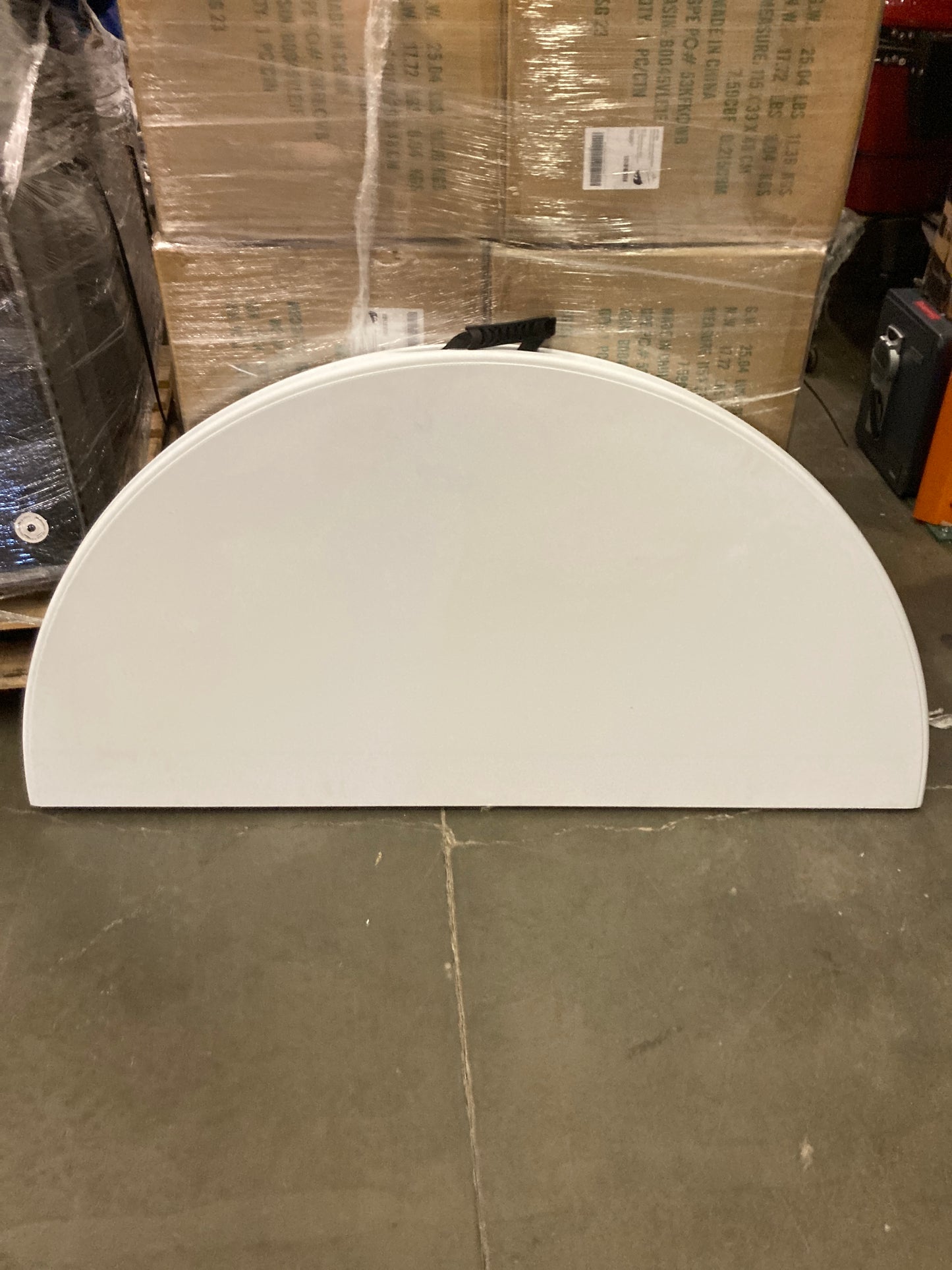 Flash Furniture Scarborough 5-Foot Round Bi-Fold Granite White Plastic Folding Table with Carrying Handle - Retail $120 Default Title