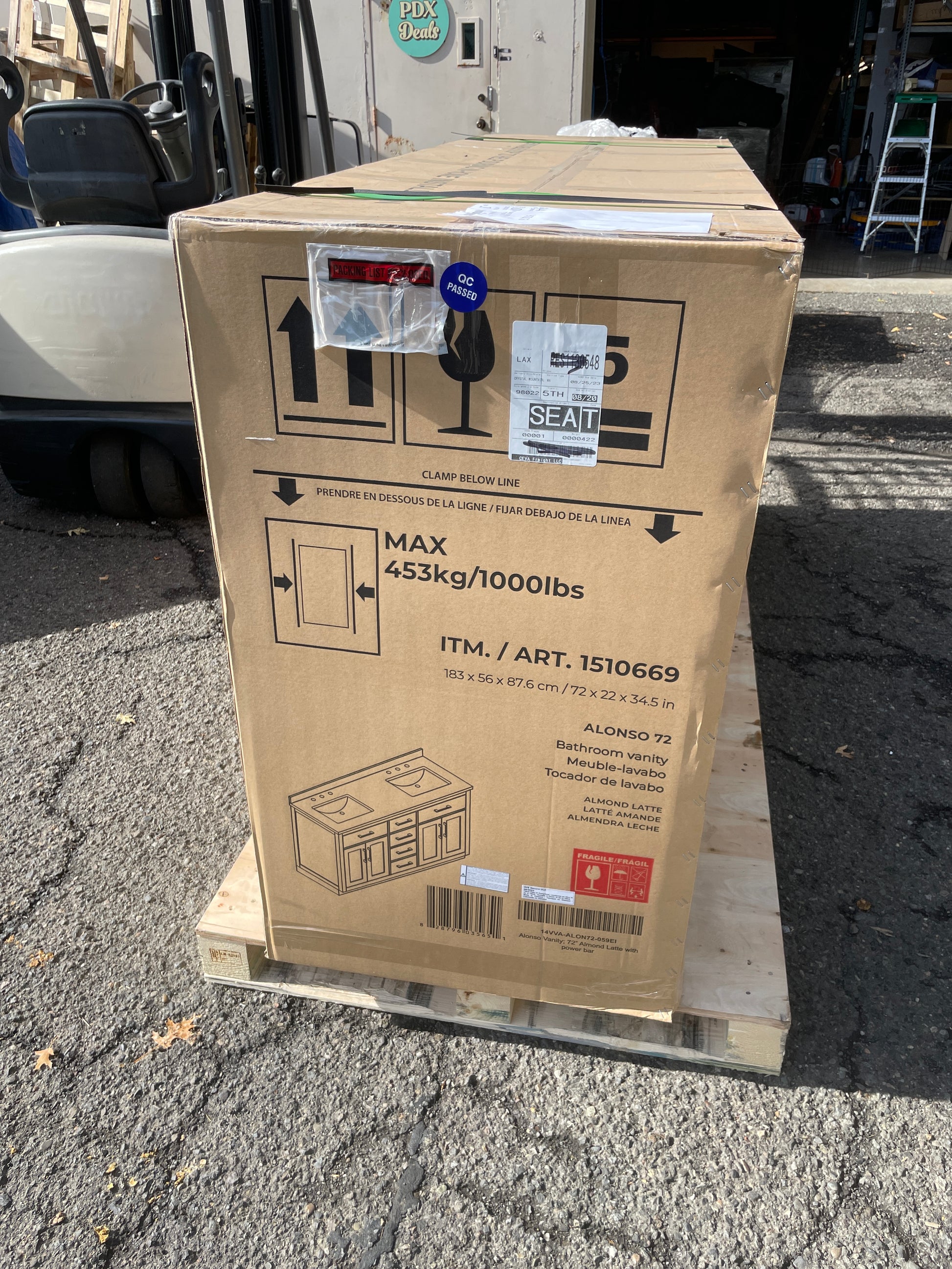 Costco - OVE Decors 72" Alonso Bath Vanity in Brown - Retail $1999 Default Title