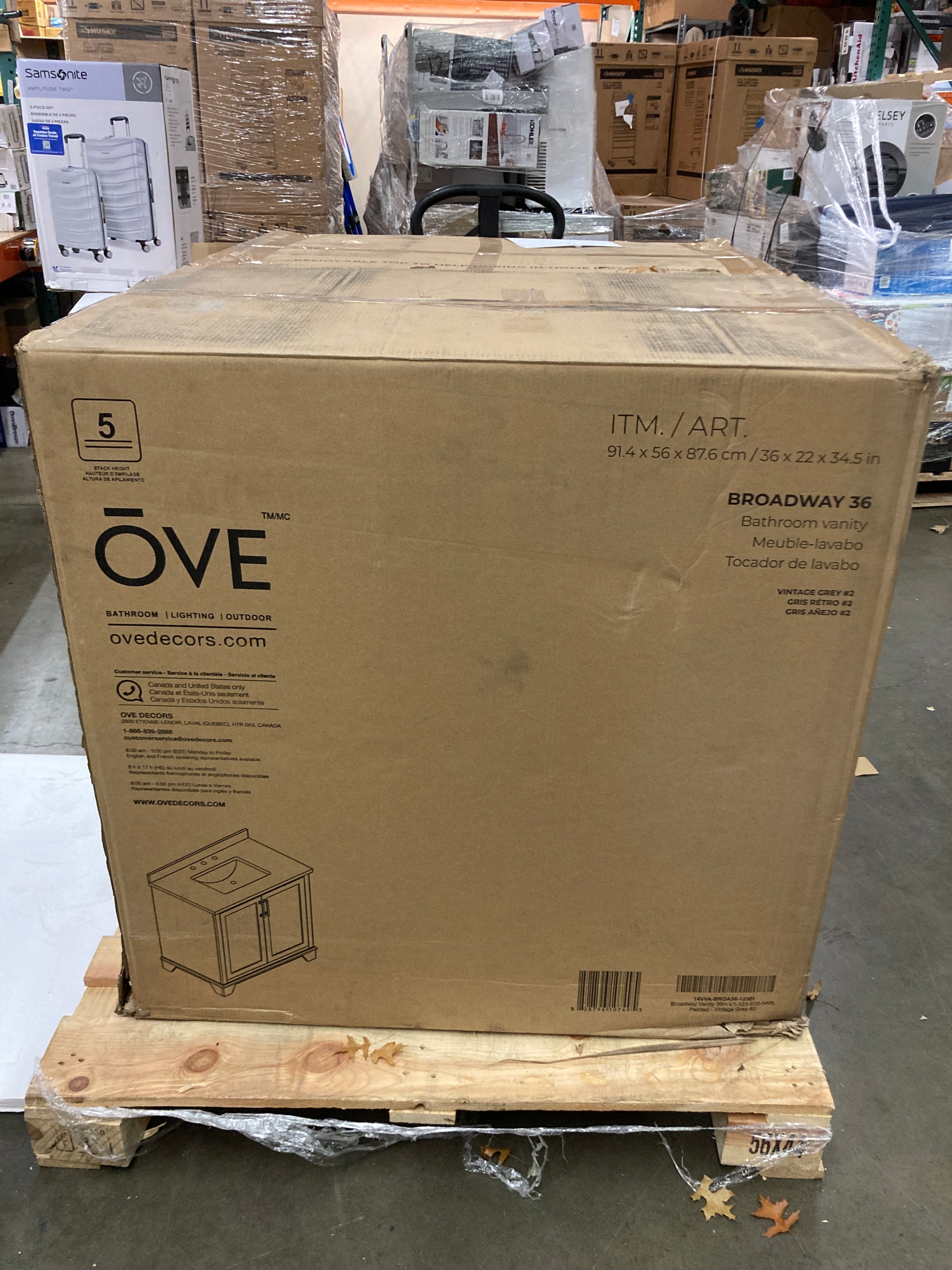 Costco - OVE Decors Broadway 36" Bath Vanity in Gray - Retail $899 Default Title