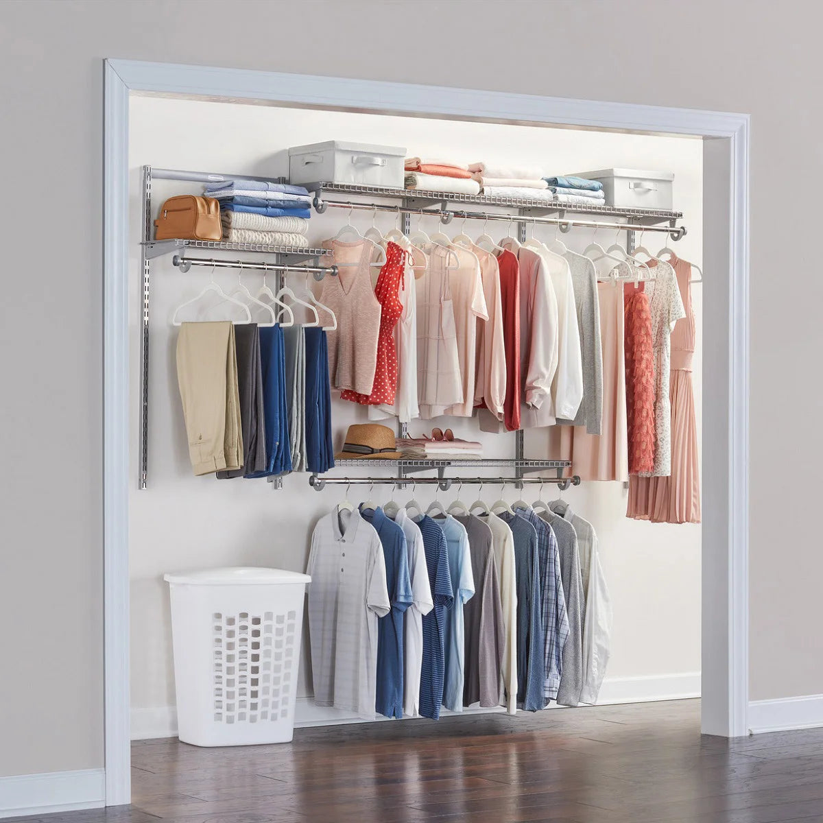 Rubbermaid Configurations 4' to 8' Expandable Closet Kit, Titanium - Retail $99