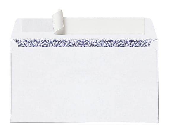 Office Depot® Brand #6 3/4 Security Envelopes, 3-5/8" x 6-1/2", Clean Seal, White, Box Of 100