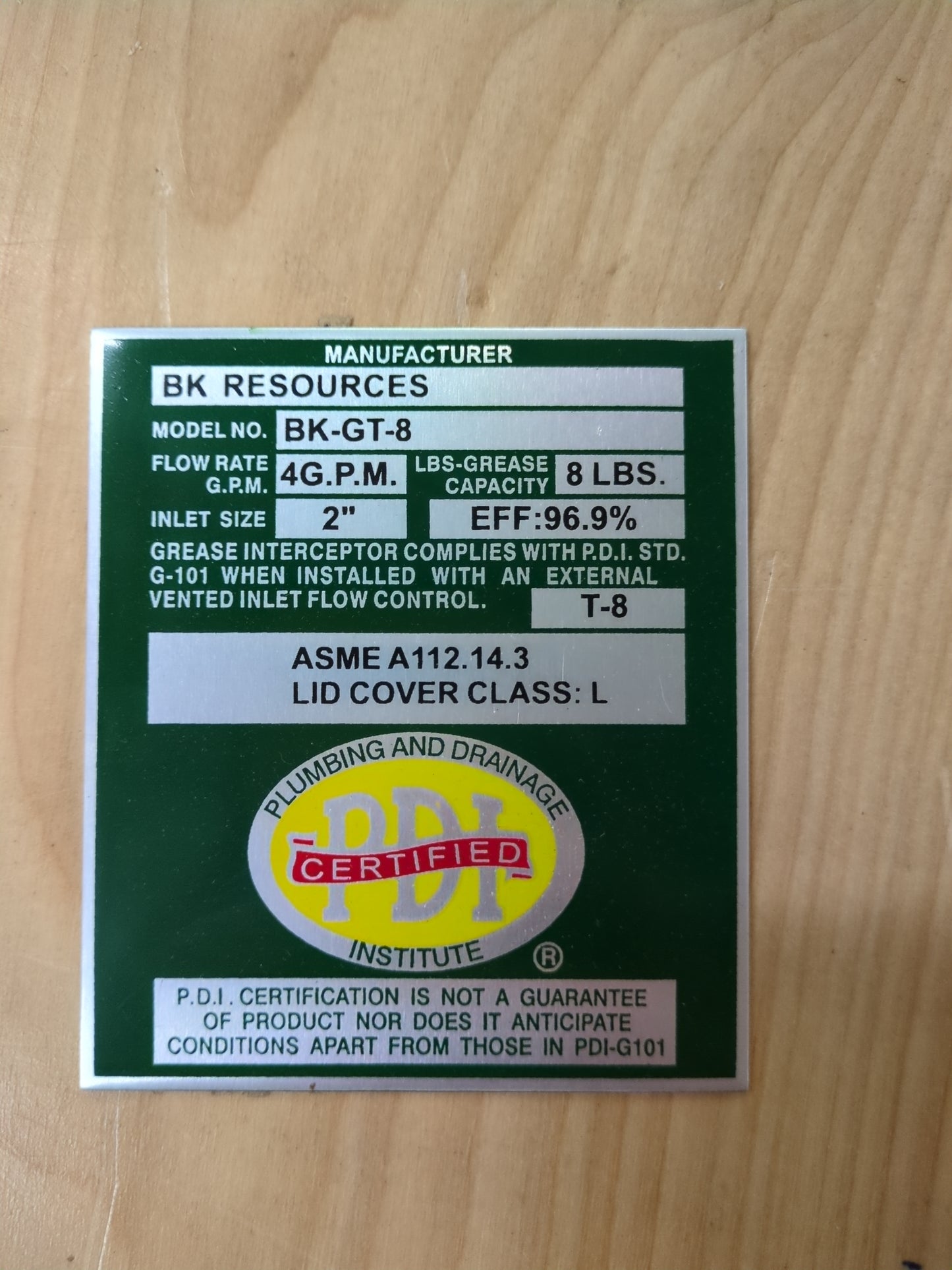 John Boos GT-8 Carbon Steel Grease Interceptor, 14.2" Long by 11.2" Tall by 10.5" Wide, 8 lbs Grease Capacity - Retail $171