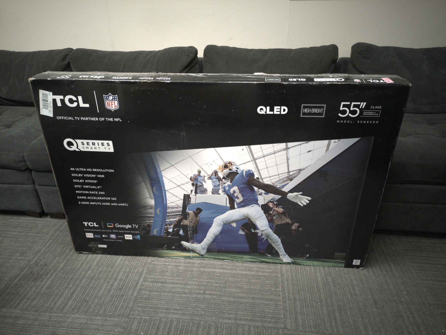 TCL 55-Inch Q6 QLED 4K Smart TV with Google (55Q650G, 2023 Model) Dolby Vision, Atmos, HDR Pro+, Game Accelerator Enhanced Gaming, Voice Remote, Works Alexa, Streaming UHD Television - Retail $499
