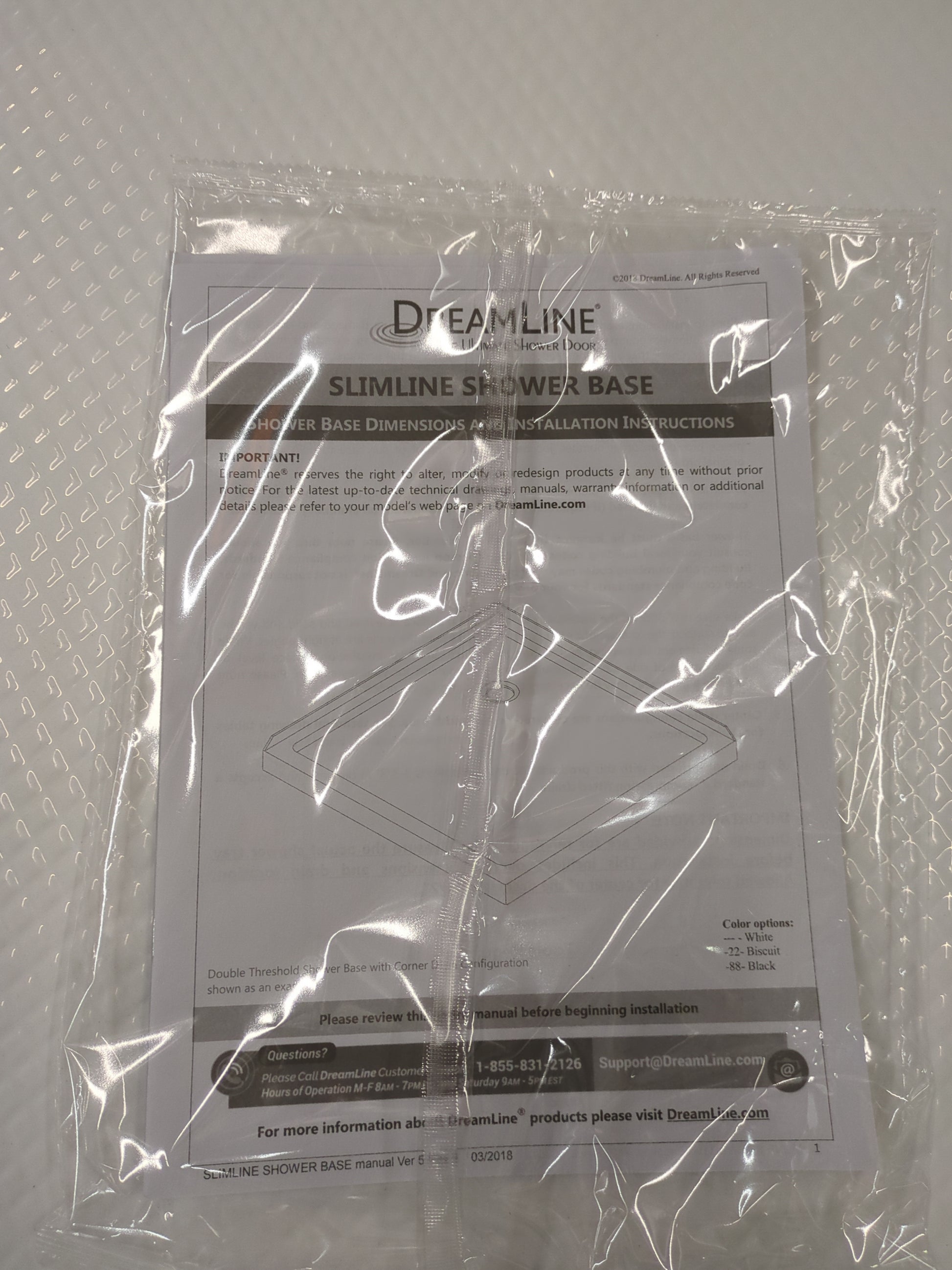 DreamLine SlimLine 42 in. D x 42 in. W x 2 3/4 in. H Corner Drain Neo-Angle Shower Base in White, DLT-2042420 - Retail $379