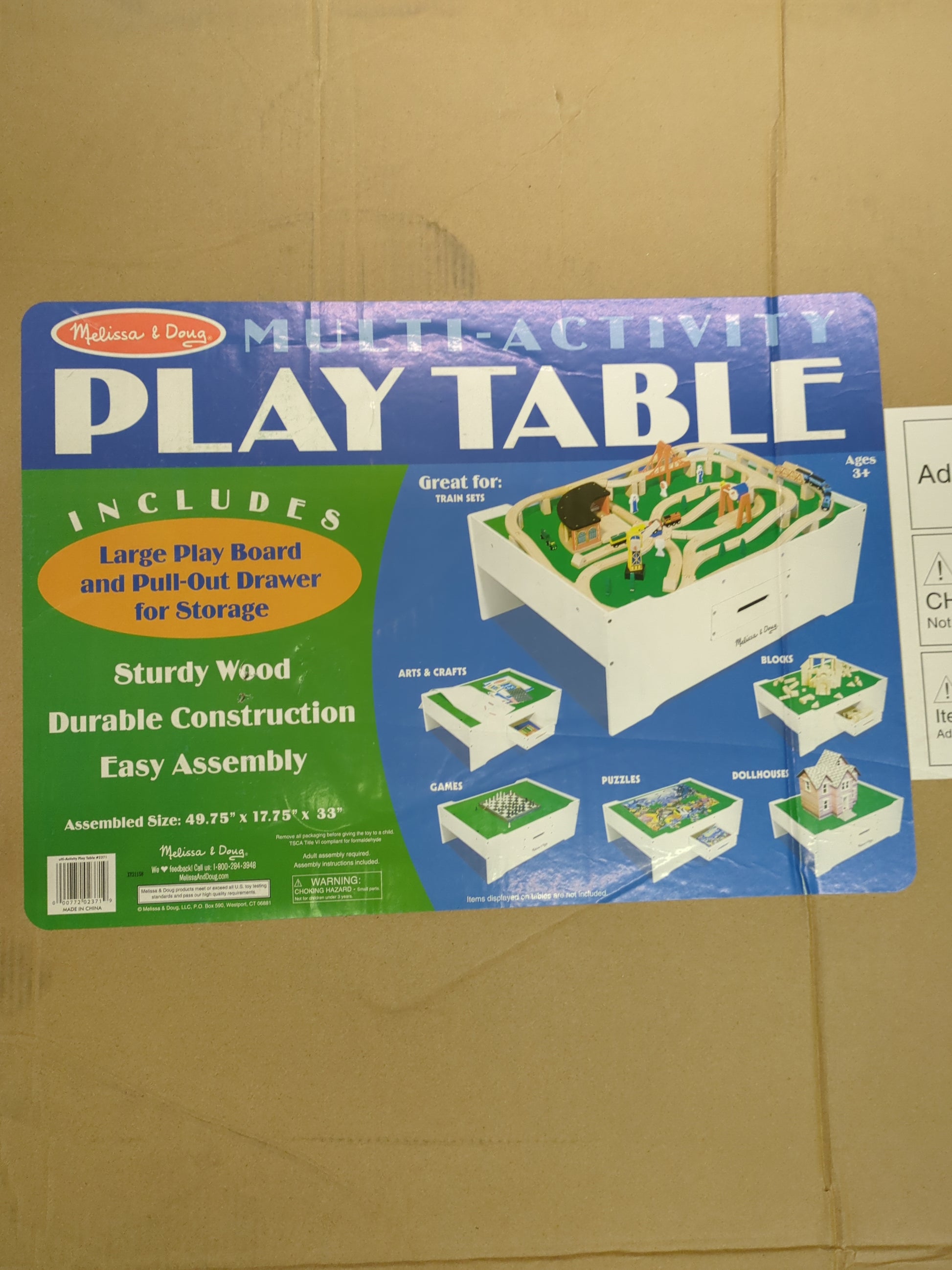 Melissa & Doug Deluxe Wooden Multi-Activity Play Table, H: 57.5 x W: 25 x D: 5.7 - Retail $194