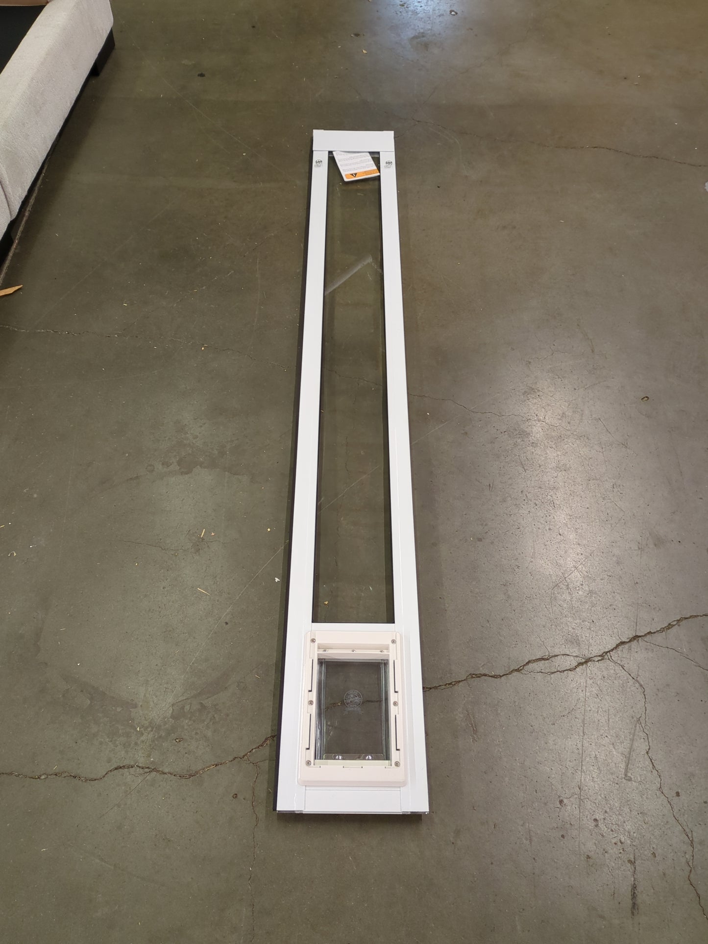 Ideal Pet Products Aluminum Pet Patio Door, Adjustable Height 77-5/8" To 80-3/8", 15" x 20" Flap Size, White - Retail $159