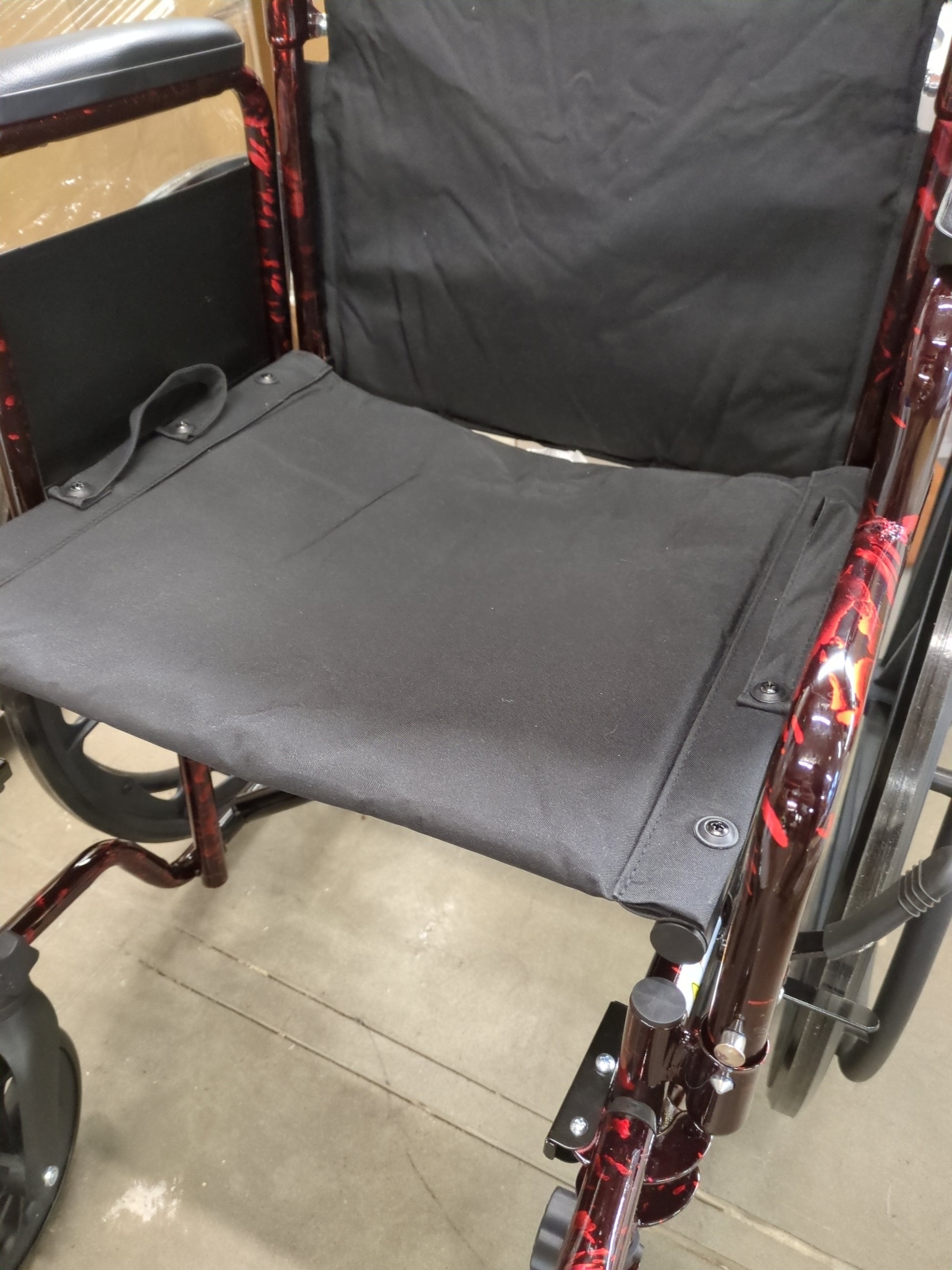Drive Medical RTLREB18DDA-SF Rebel Lightweight Wheelchair with Swing-Away Footrest, Red - Retail $155
