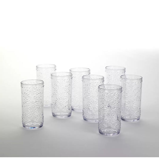 NEW - Tritan Clear 8-piece Tumbler Set - Retail $16